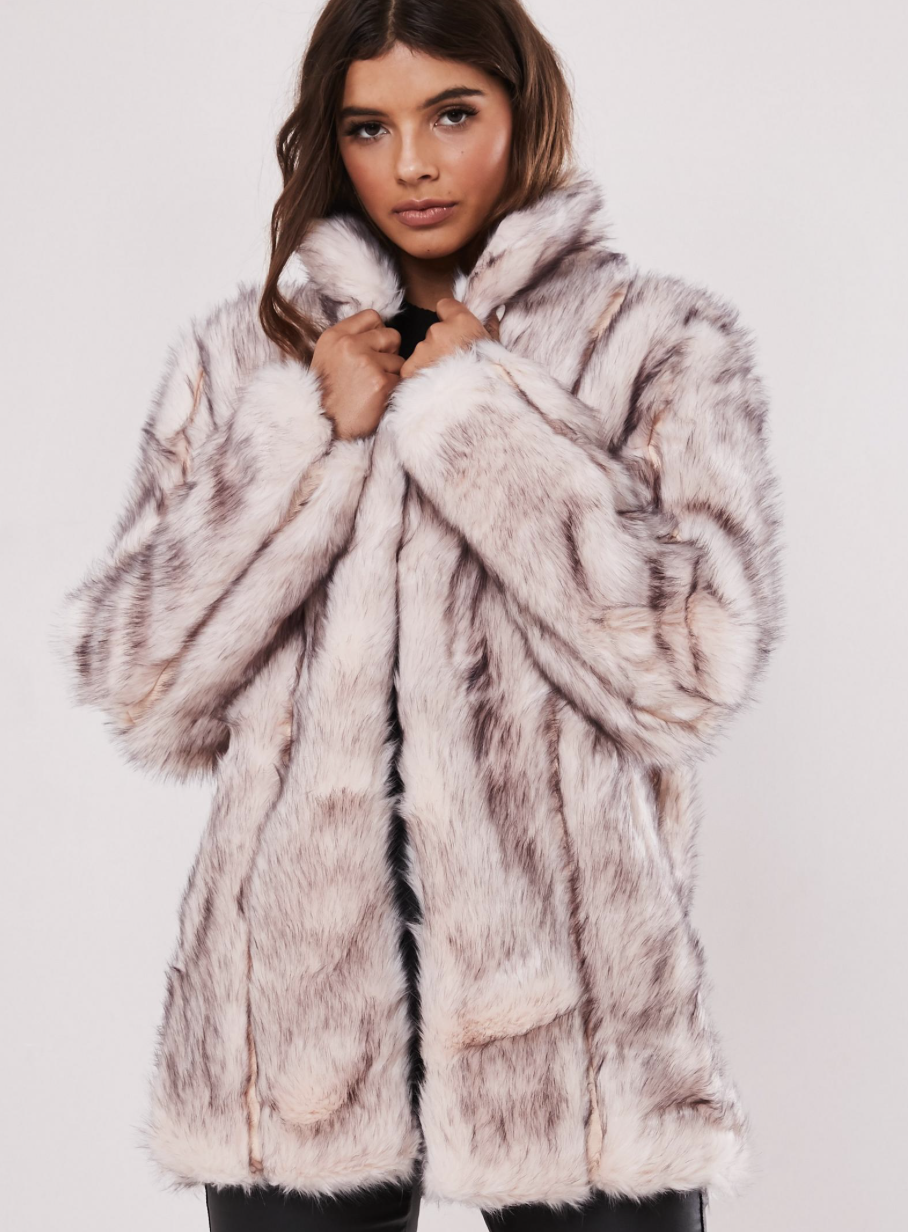 panelled fur coat