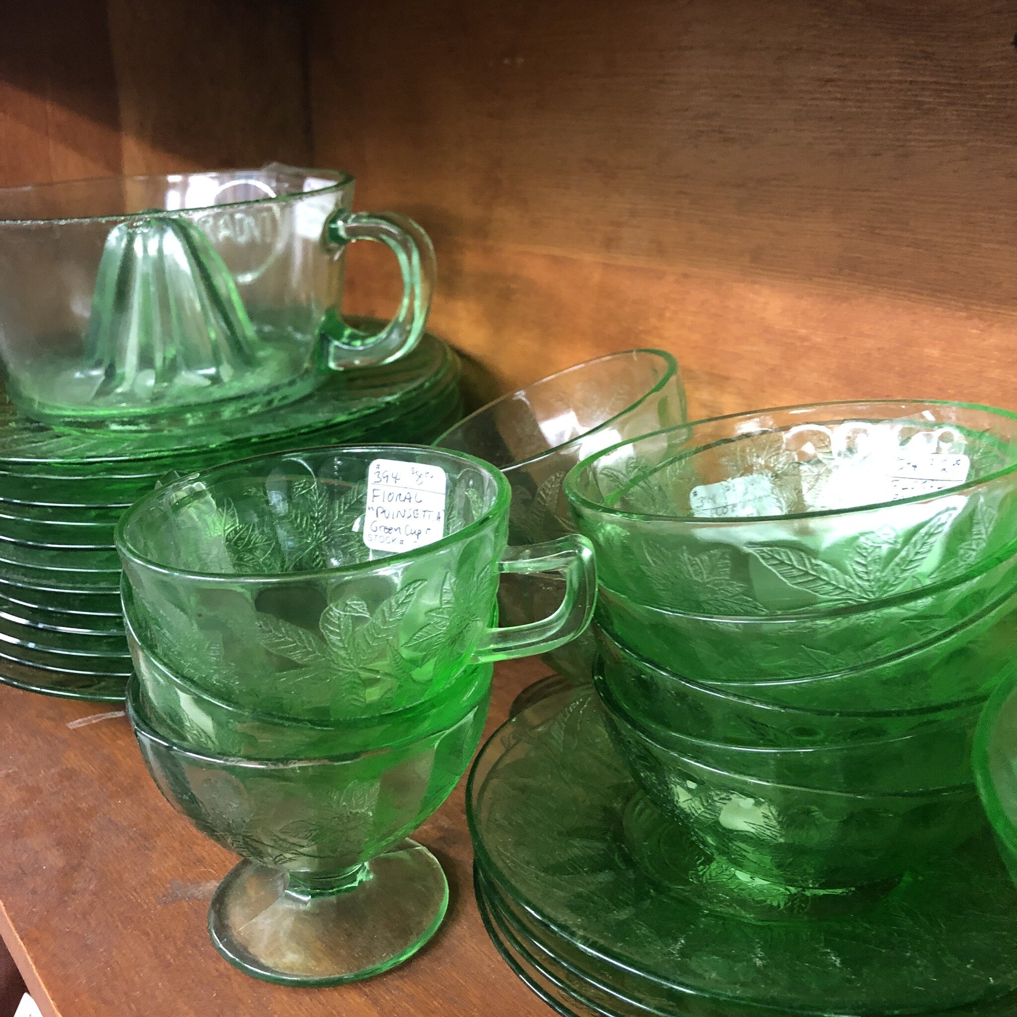 #waybackwednesday green glass dinnerware #heretodaymaybetomorrowmaybenot #antiques #decorandmore #vintage #rocantiques #roc #cdga #OMA #ontariomallantiques #waybackwednesday #vintageliving #vintage #collectibles #vintageny #antiquesnewyork #rocantiqu