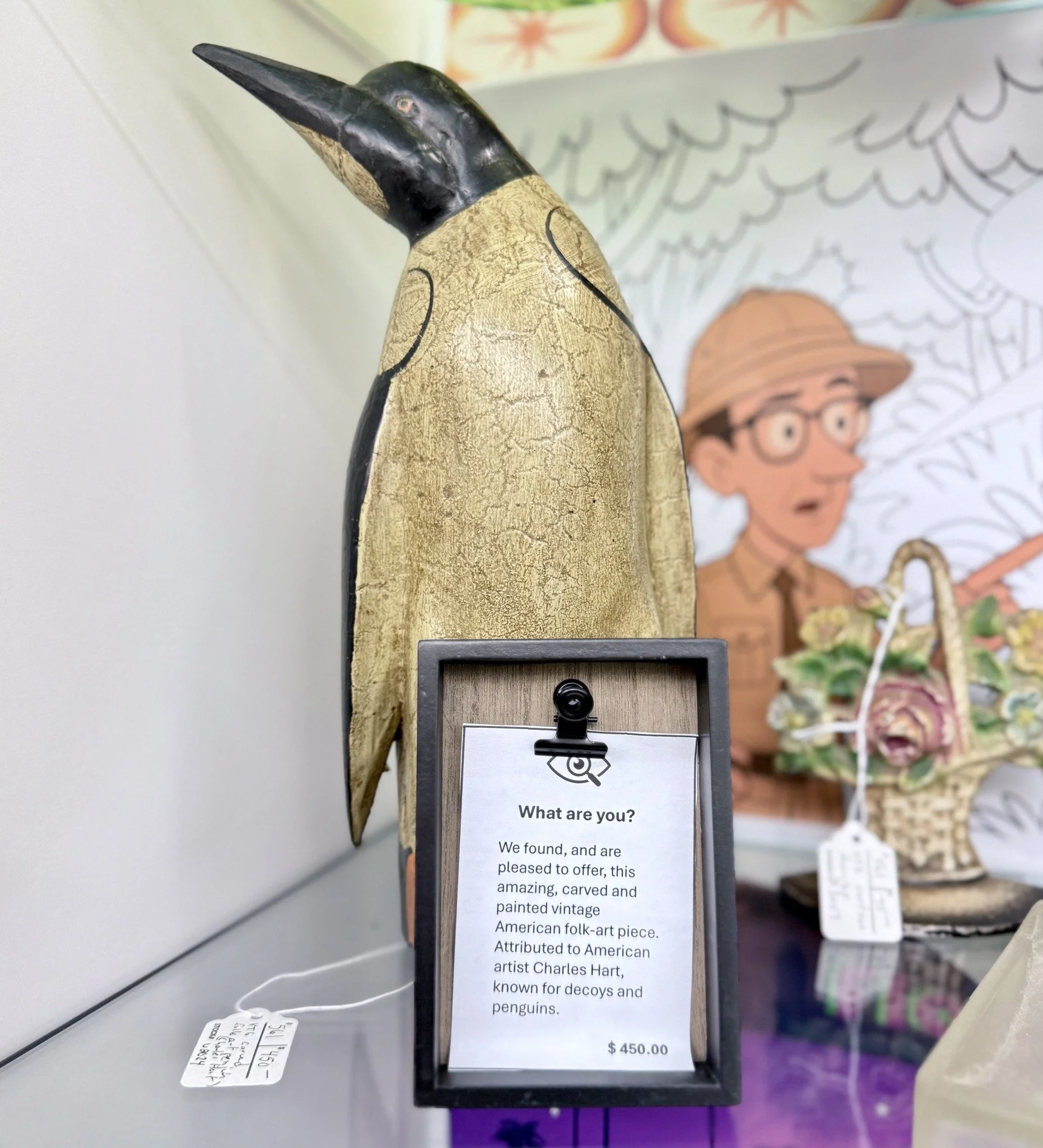 #waybackwednesday this is a vintage folk-art piece, attributed to Charles Hart and can be found at booth #601! #heretodaymaybetomorrowmaybenot #antiques #decorandmore #vintage #rocantiques #roc #cdga #OMA #ontariomallantiques #waybackwednesday #vinta