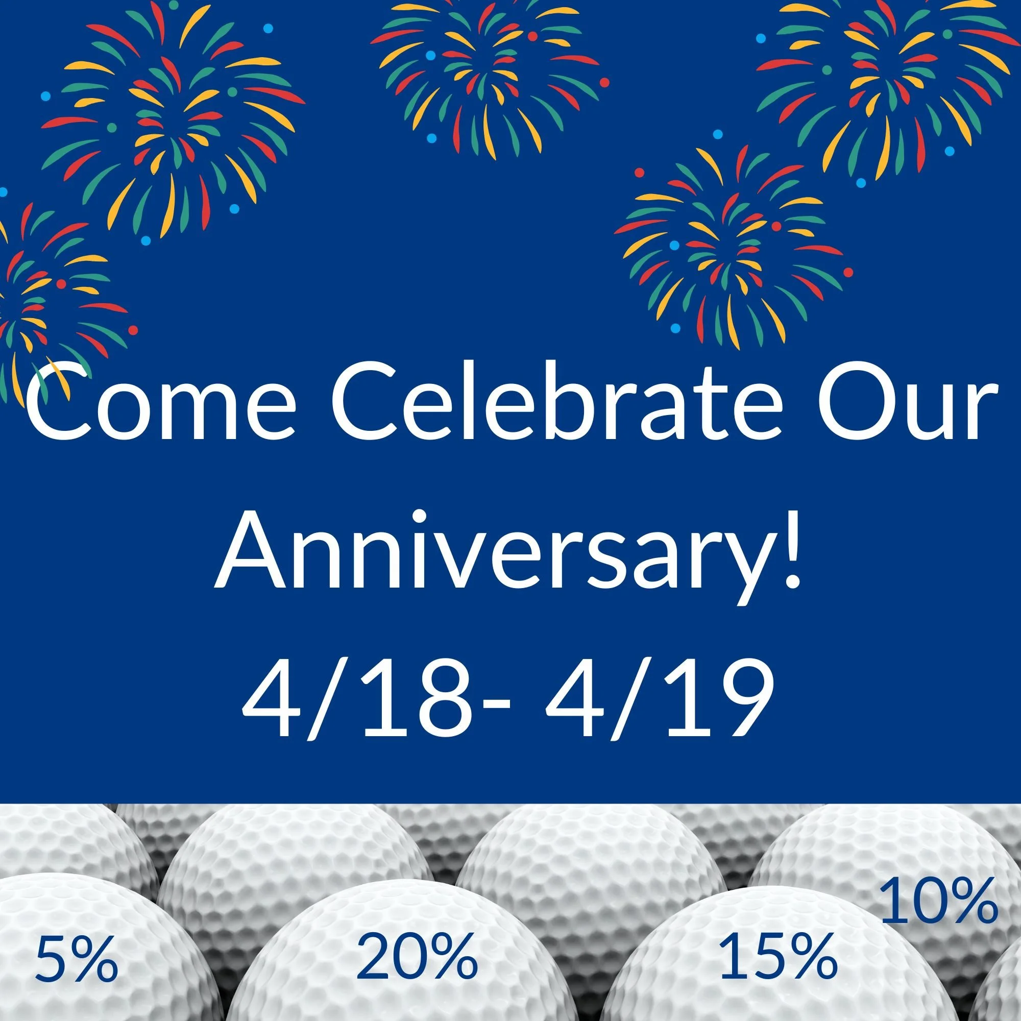 This weekend!  Celebrate witho 20% off over $10 AND another 5-20% off with our Anniversary ball sale!