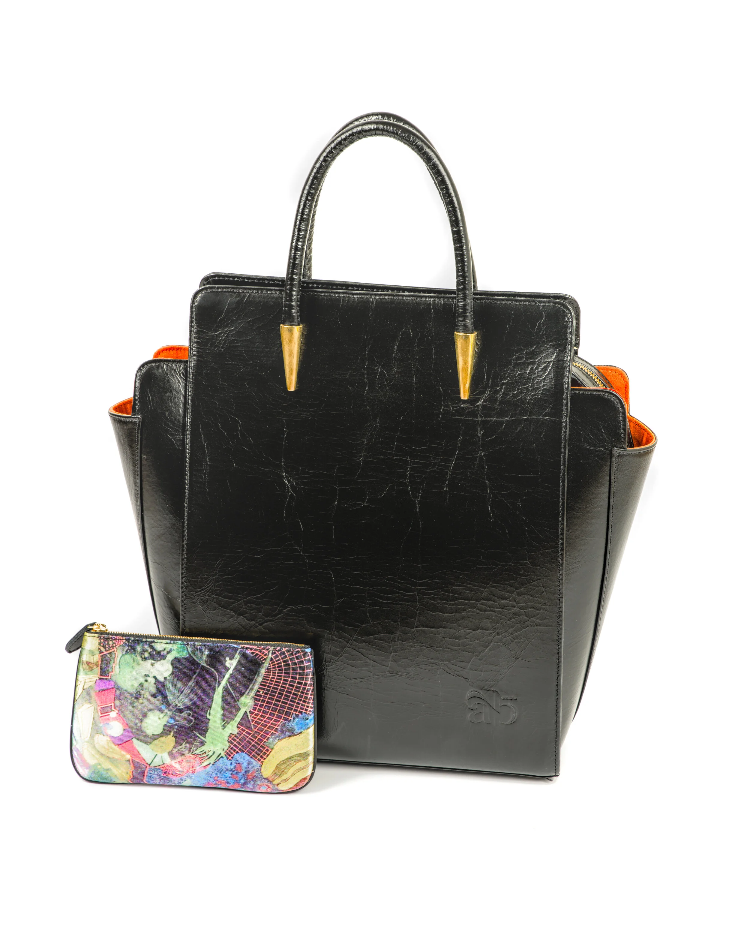 Handbag Cathrine with clutch, artwork Frédéric Bastin