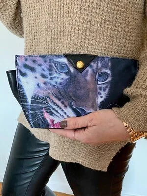 Clutch Bag Alice, artwork Isabelle Marchal