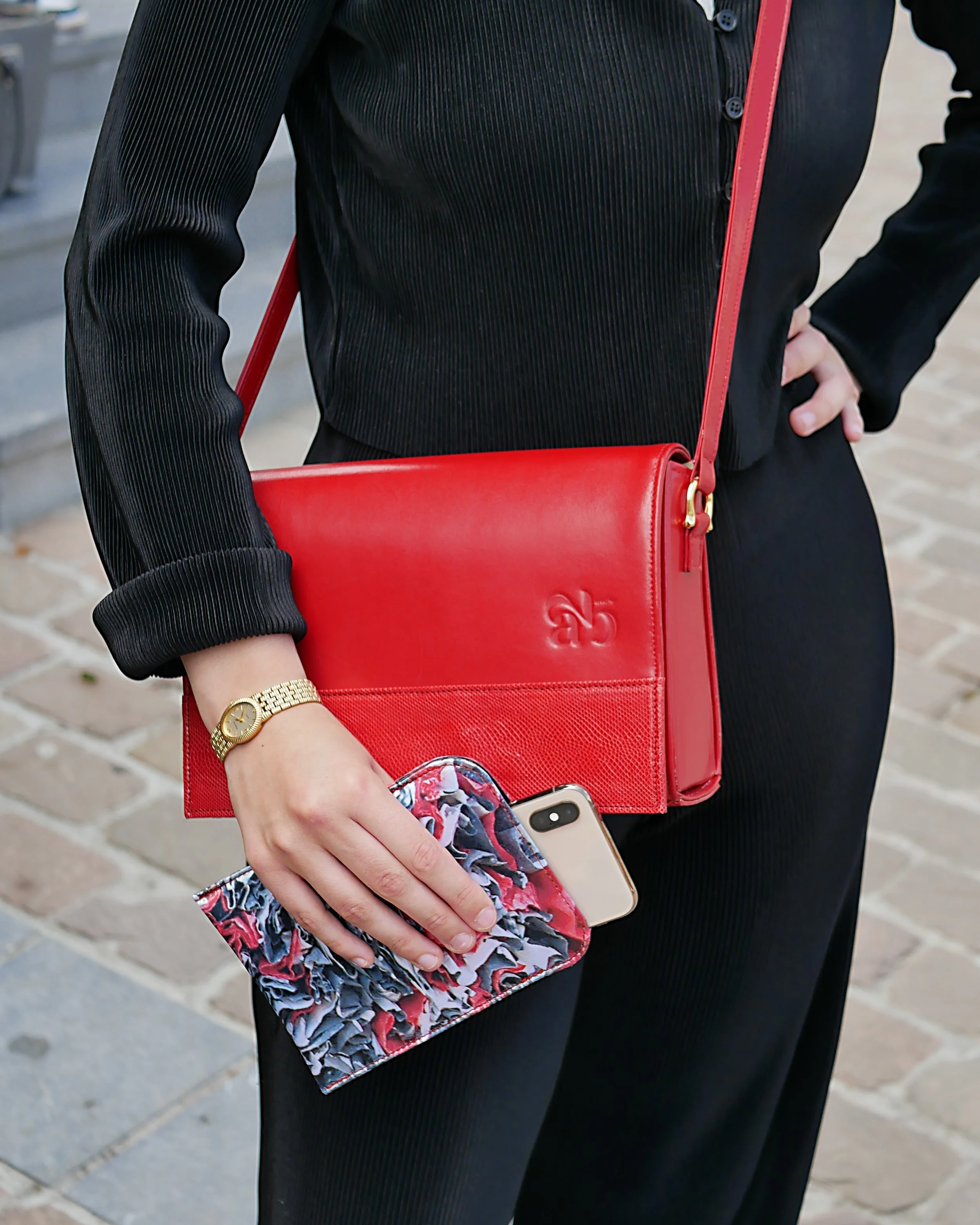 Handbag Naomi in red leather