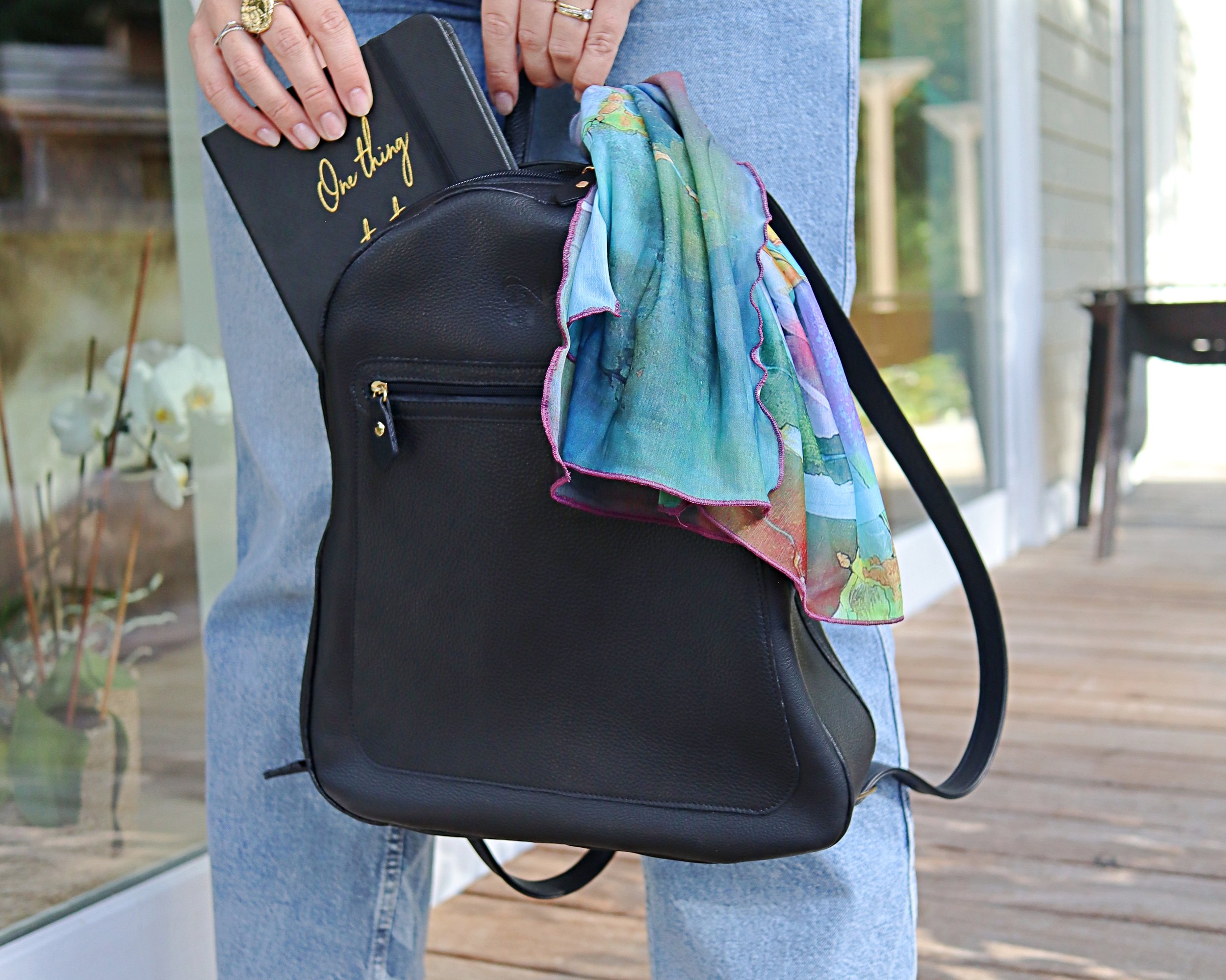 Handbags Emma black with Marc-André Metais scarf