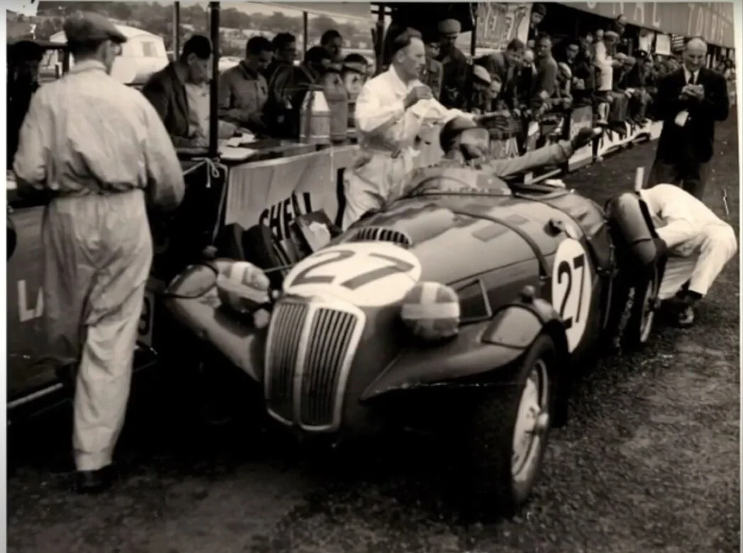 Young Maurice Hamilton (in flat cap) at the Tourist Trophy, 1950s. Photo credit - Maurice Hamilton &amp; Brooklands Membership.