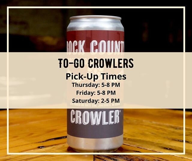 Get those orders in for tomorrow&rsquo;s crowler pick-ups! 
Head over to the website to reserve your order! **PICK UP TIMES** 👇🏼 Thursday 5-8 pm
Friday 5-8 pm
Saturday 2-5 pm 🚨Pre-orders will close 30min before opening each day to allow staff to f