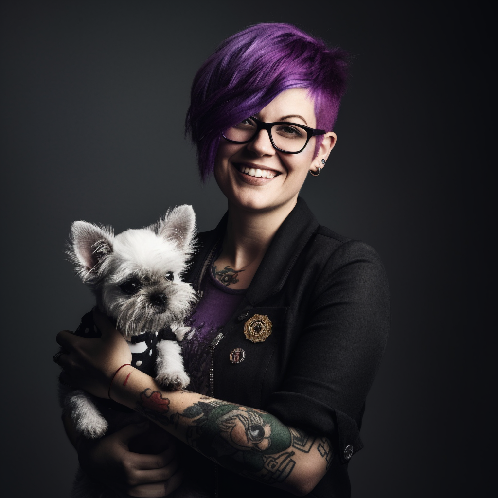 Jen_Palmer_a_woman_with_purple_hair_and_a_dog_in_toy_size_in_th_615f13a9-8c49-4dd0-8ecb-021ab3dd8614.png