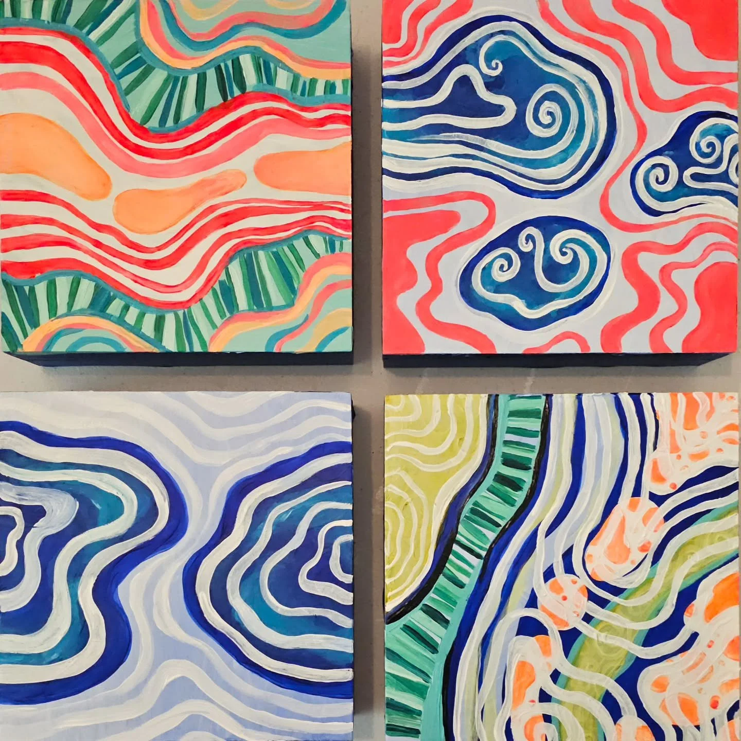 I have been thinking about the idea of "too much", and on visual maximalism as Anti-Fascist apparatus. 
Here are a four of the pieces I'm working on with this in mind, layering elements of my visual language, and moving through cycles of ch