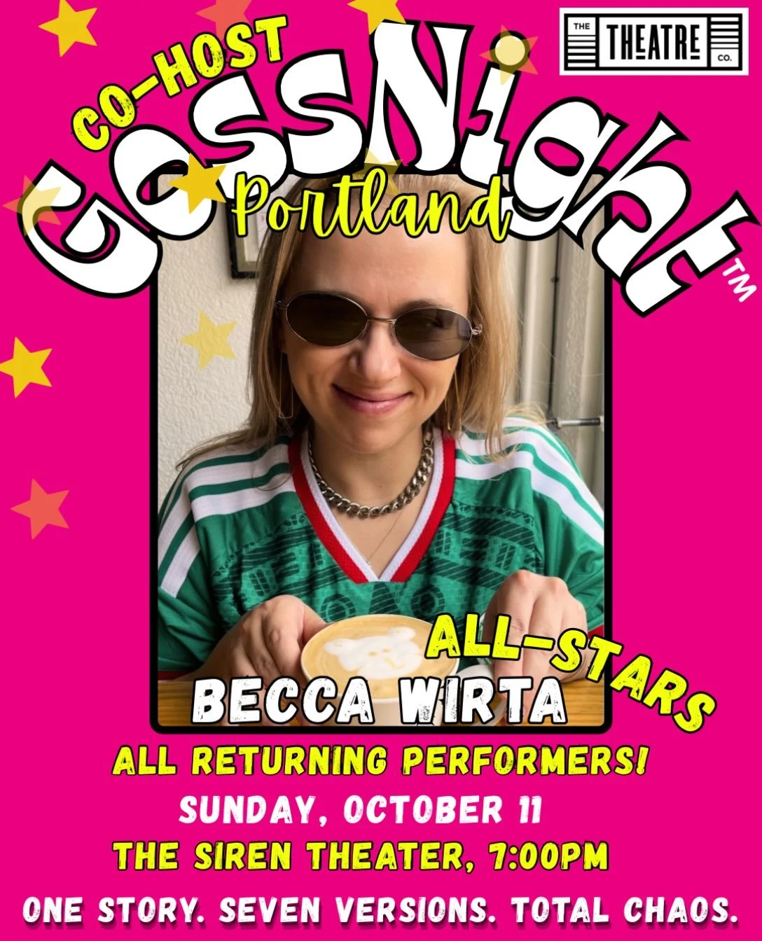 ⭐️ CO-HOST Announcement! See you at our one year GossNight PORTLAND Anniversary: GossNight ALL-STARS @sqwirta !! 
Come out and cheer what we get right and laugh at what goes wrong in this epic game of storytelling-telephone! Join us in welcoming Becc