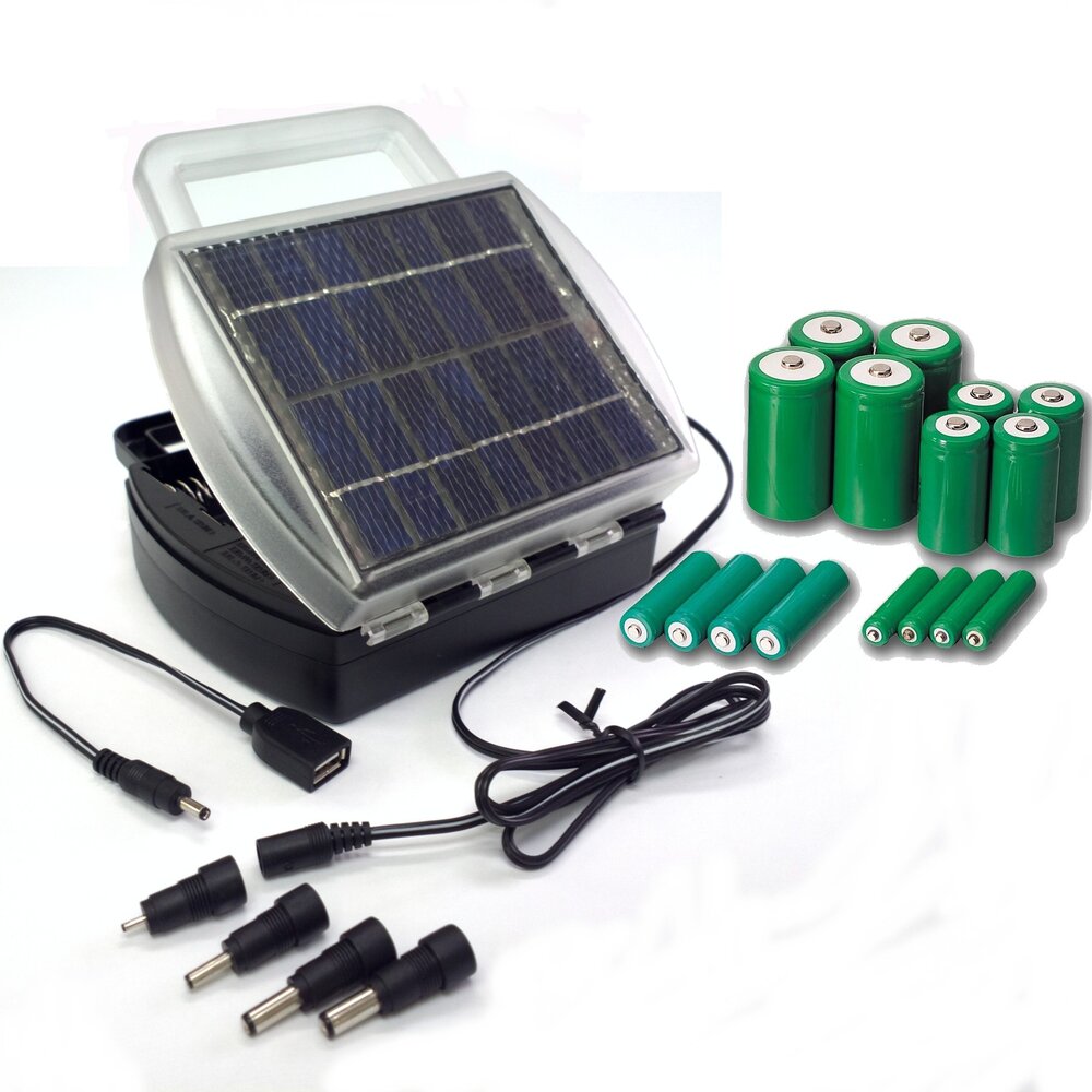 Item ID: 907USB) Solar Portable USB Power Bank and Universal Battery  Charging Kit (4pcs AA/AAA/C/D) — Goldmaster & Ever Step Development Ltd