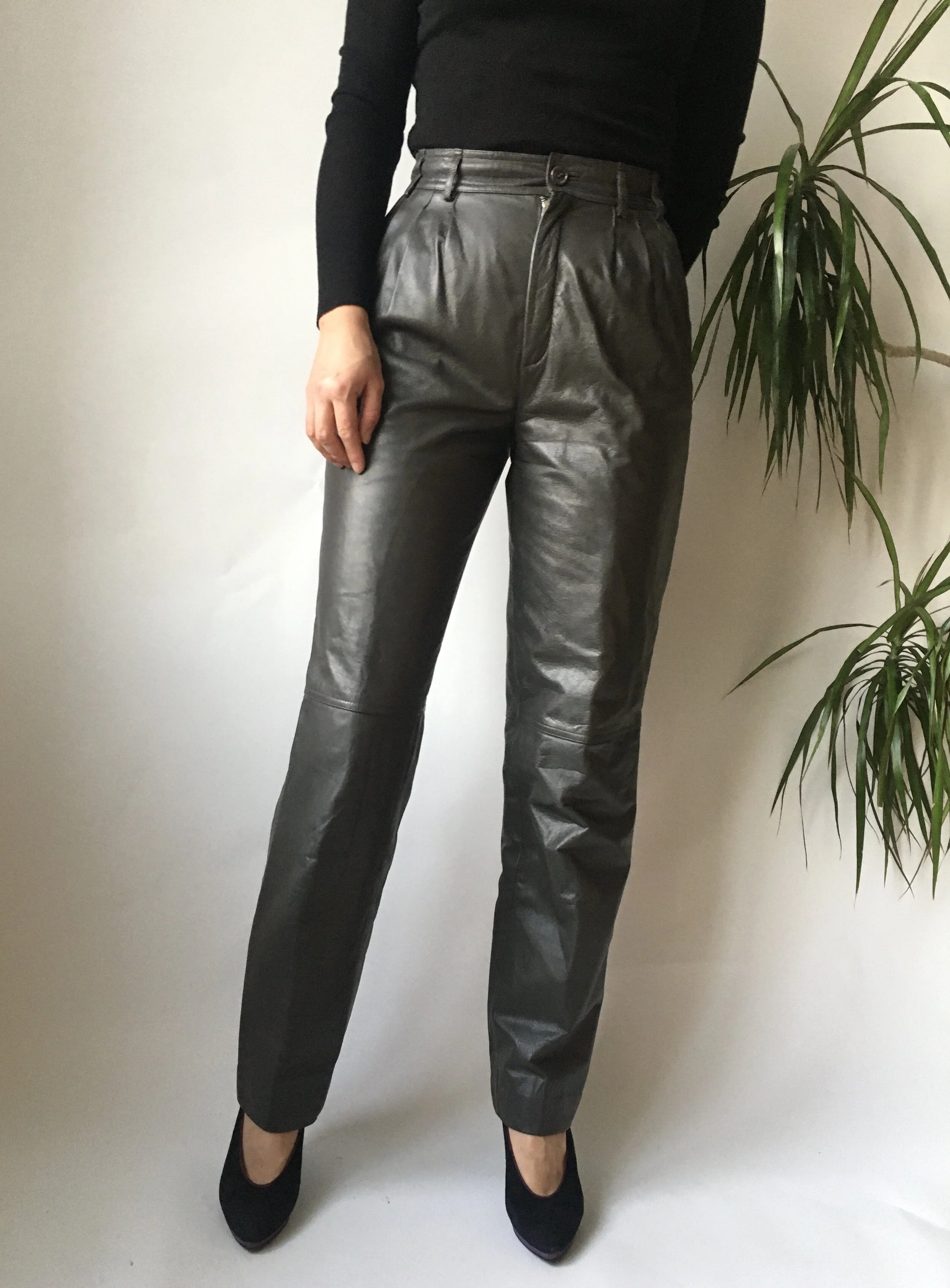 Leather pants green Sale