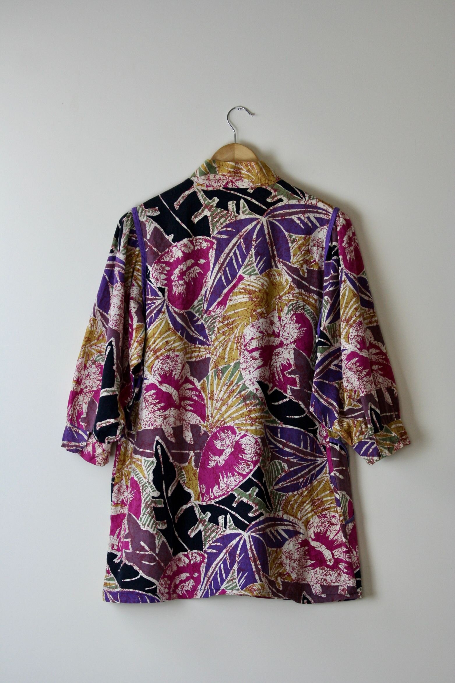 Medium Vintage jaren '80 jaren '90 mosgroene abstracte print blouse Kleding Dameskleding Tops & T-shirts Blouses 