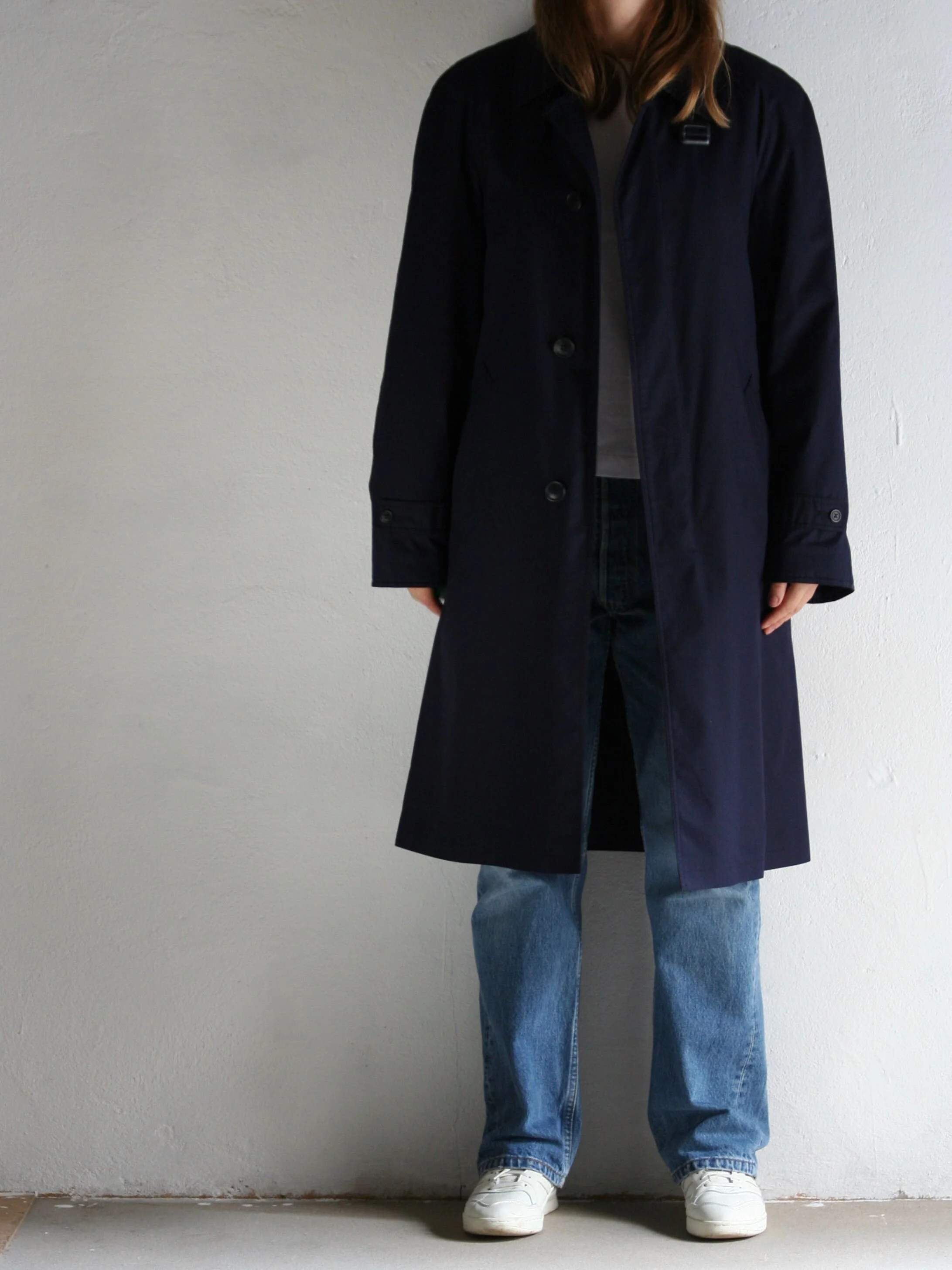 navy midi coat