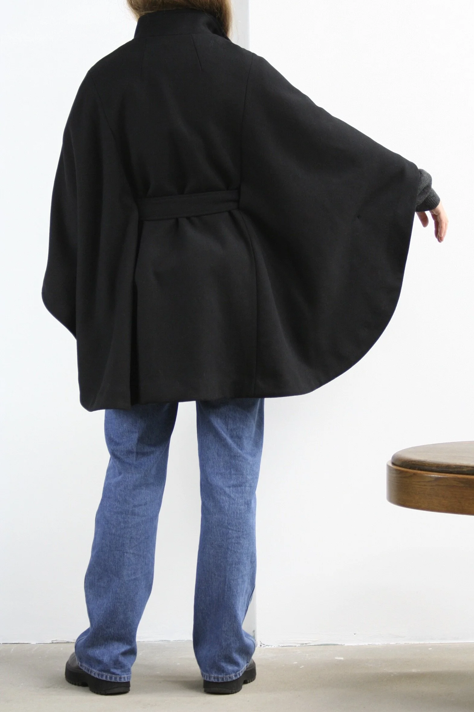 belted poncho coat