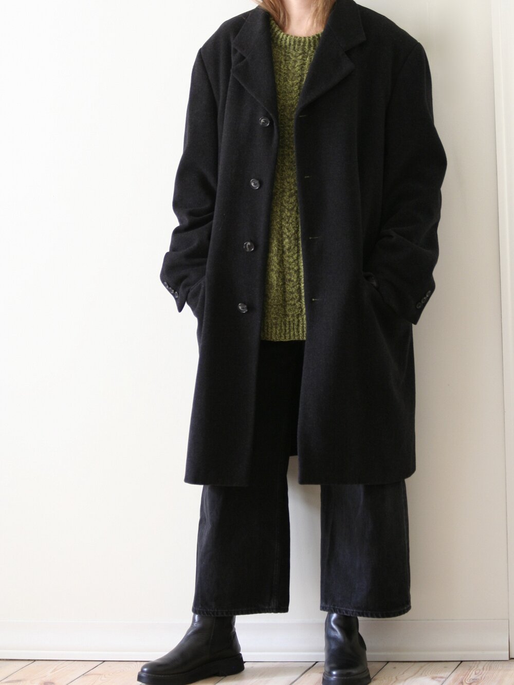 Vintage Oversized Gray Wool Coat Unisex — VETER VINTAGE