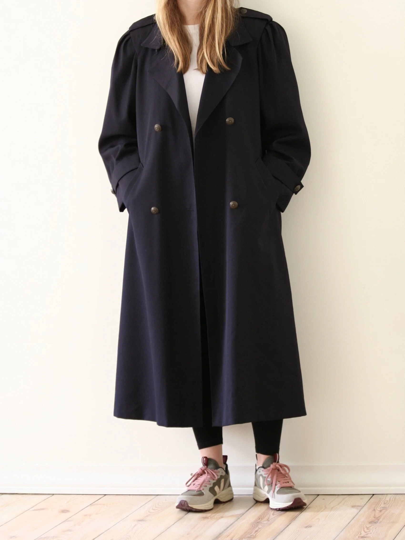navy maxi coat