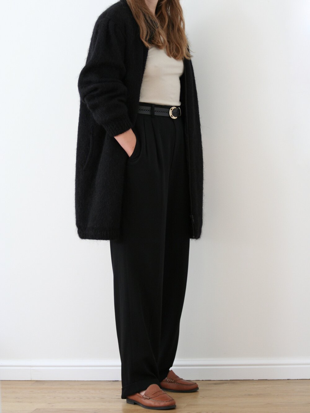 Vintage Black Mohair Knitted Coat — VETER VINTAGE