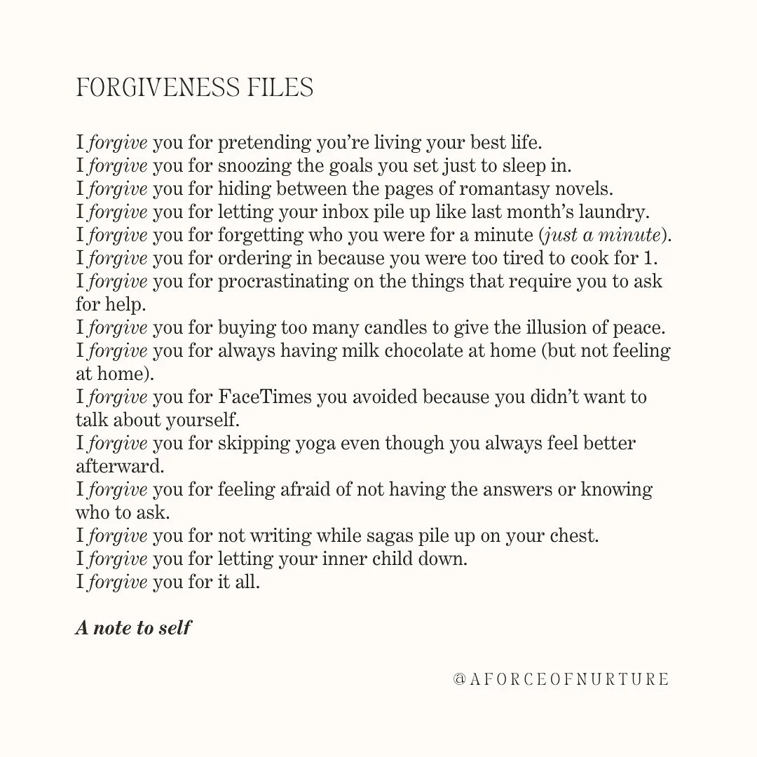 I forgive you for letting so much time pass that the universe had to ask, &ldquo;are you still watching?&rdquo;

#newpoetry #forgivenessquotes #forgiven #notetoself #notestoself #femalepoet #femalepoetry