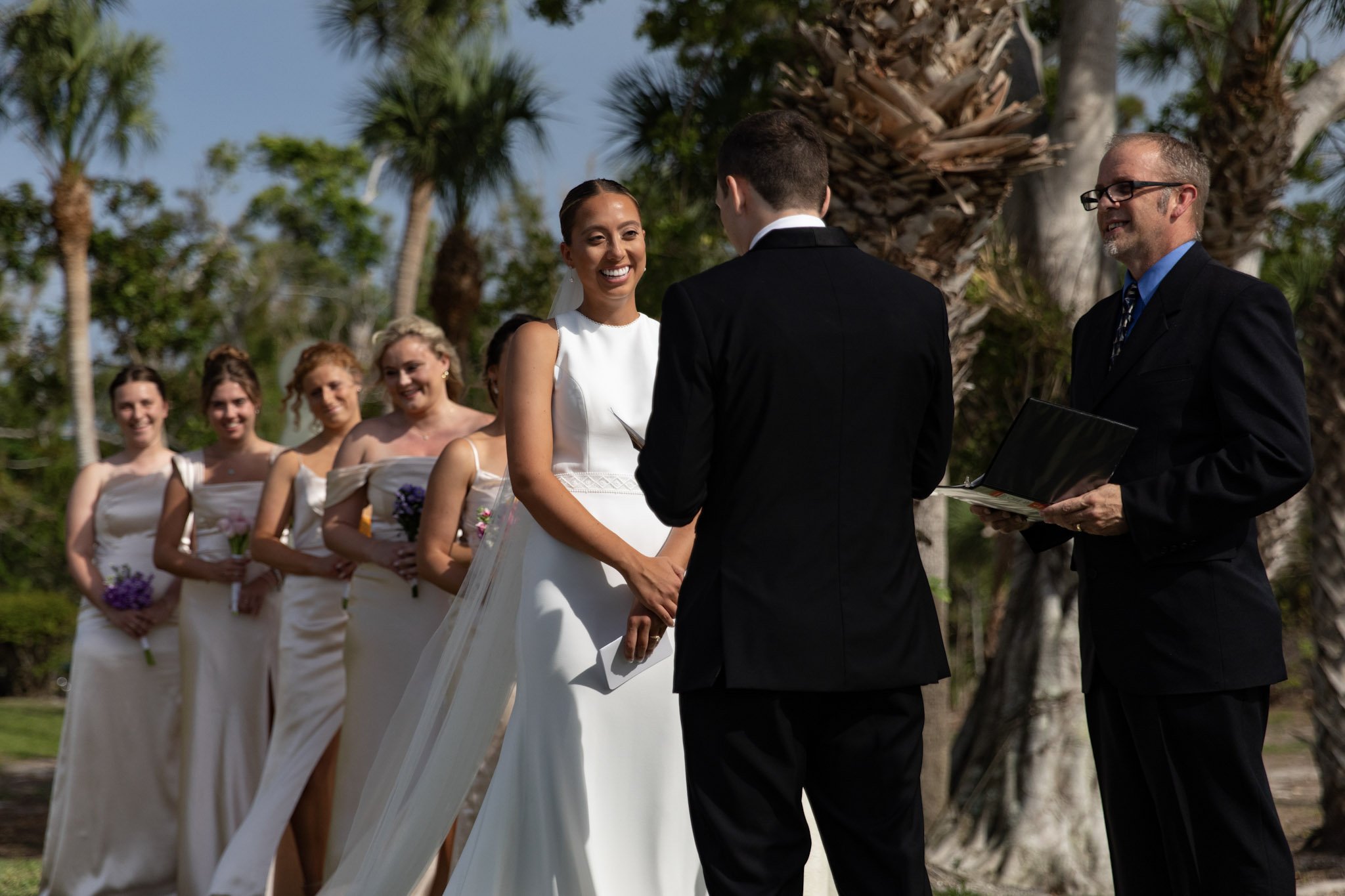 Couple reading vows in Clearwater