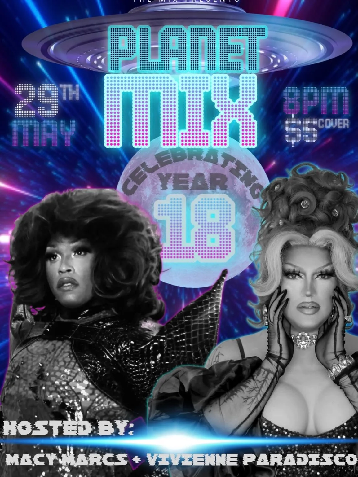 ✨👽🛸🚀👨🏽&zwj;🚀✨
GET IN LOSER, WE&rsquo;RE GOING TO SPACE.

THE MIX
Is turning 18 this weekend!!

Whether you&rsquo;re an alien, an astronaut or just a STAR- 
join us for the celebration!

FRIDAY MAY 29- a galactic adventure taking you all the way