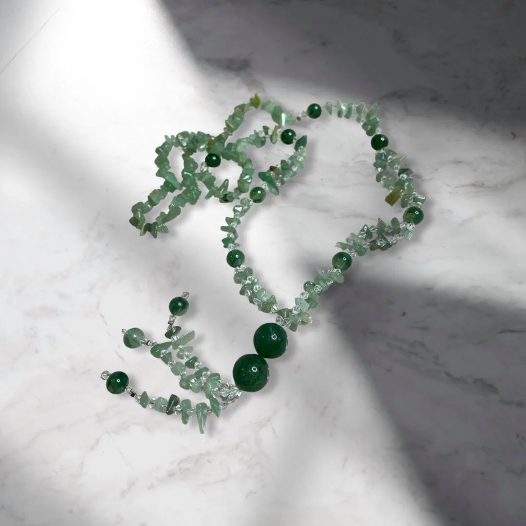 (JS0110) Hand-Crafted Natural Gemstone Necklace