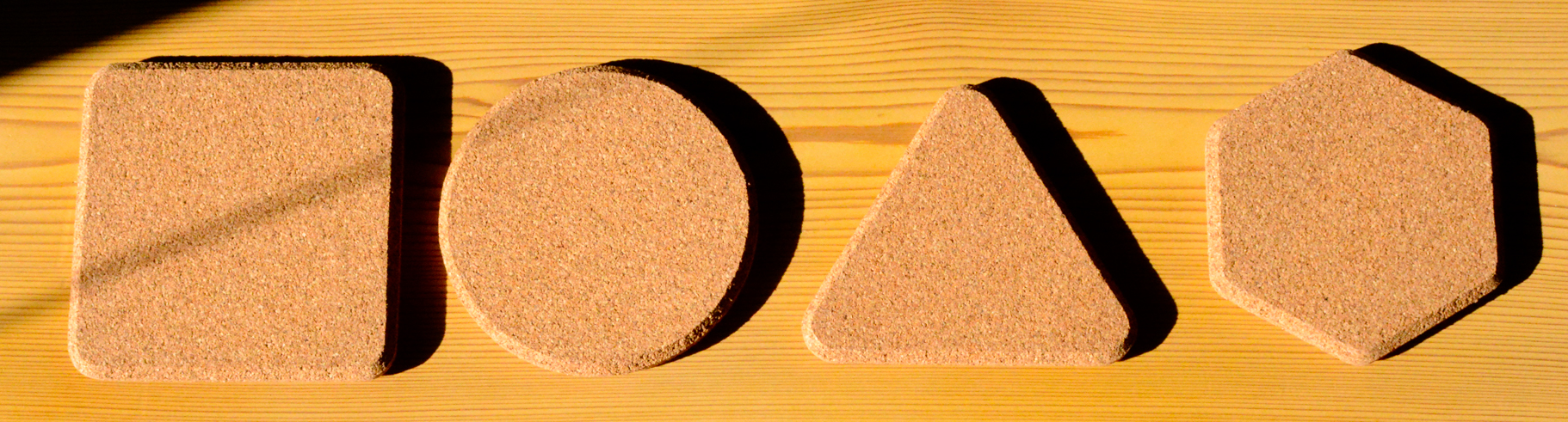 Minimal geometric shapes coaster set