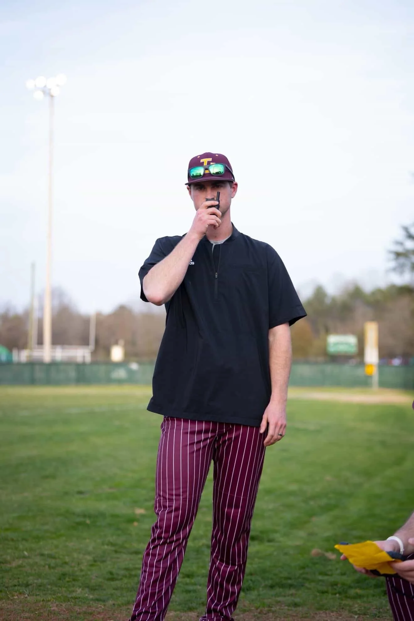 baseball softball coach to catcher communication pitch com device