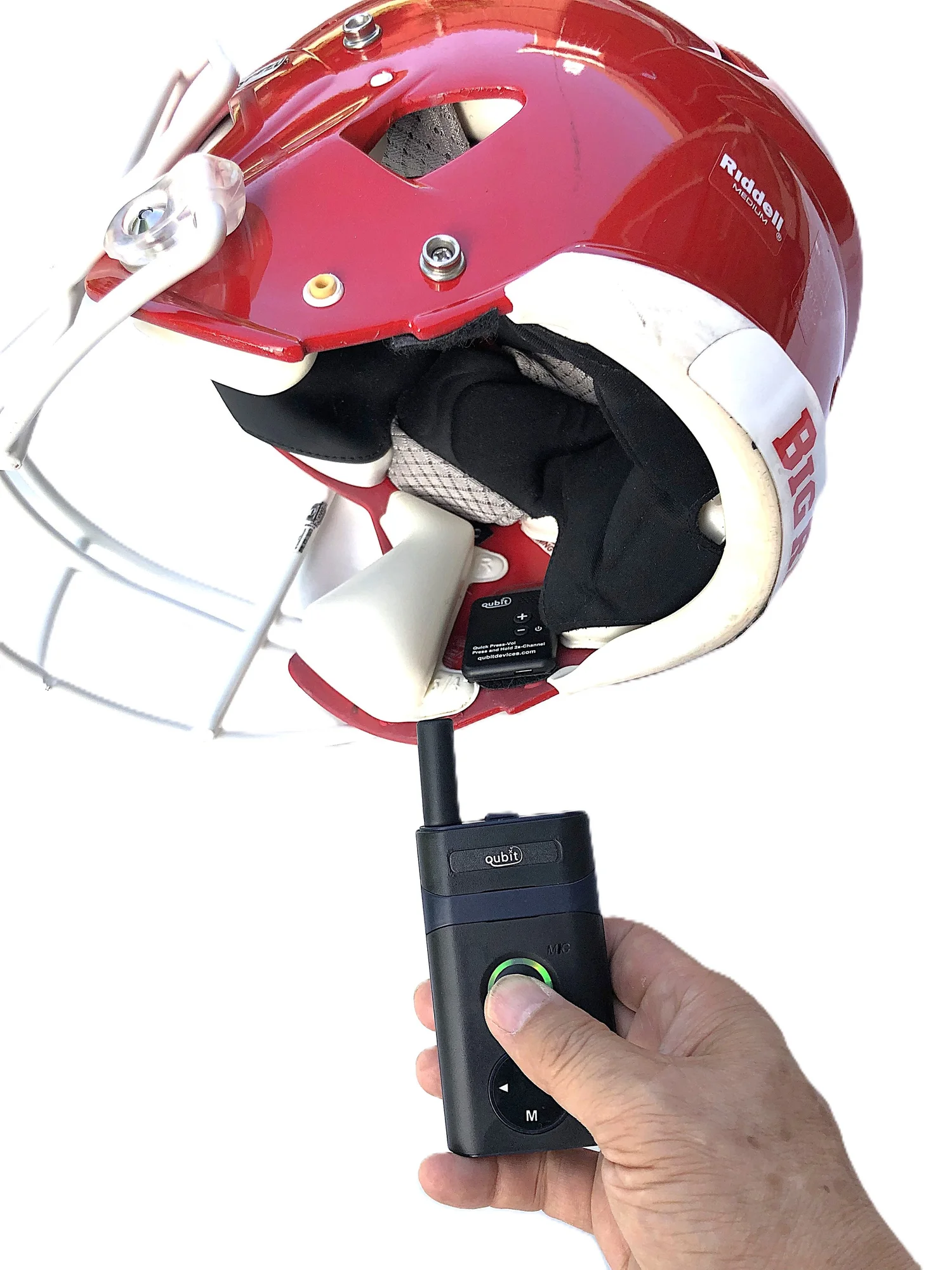 Coach to Player Helmet Communication for Football | Headset, Speaker, and  Mic Device for Quarterback  Qubit