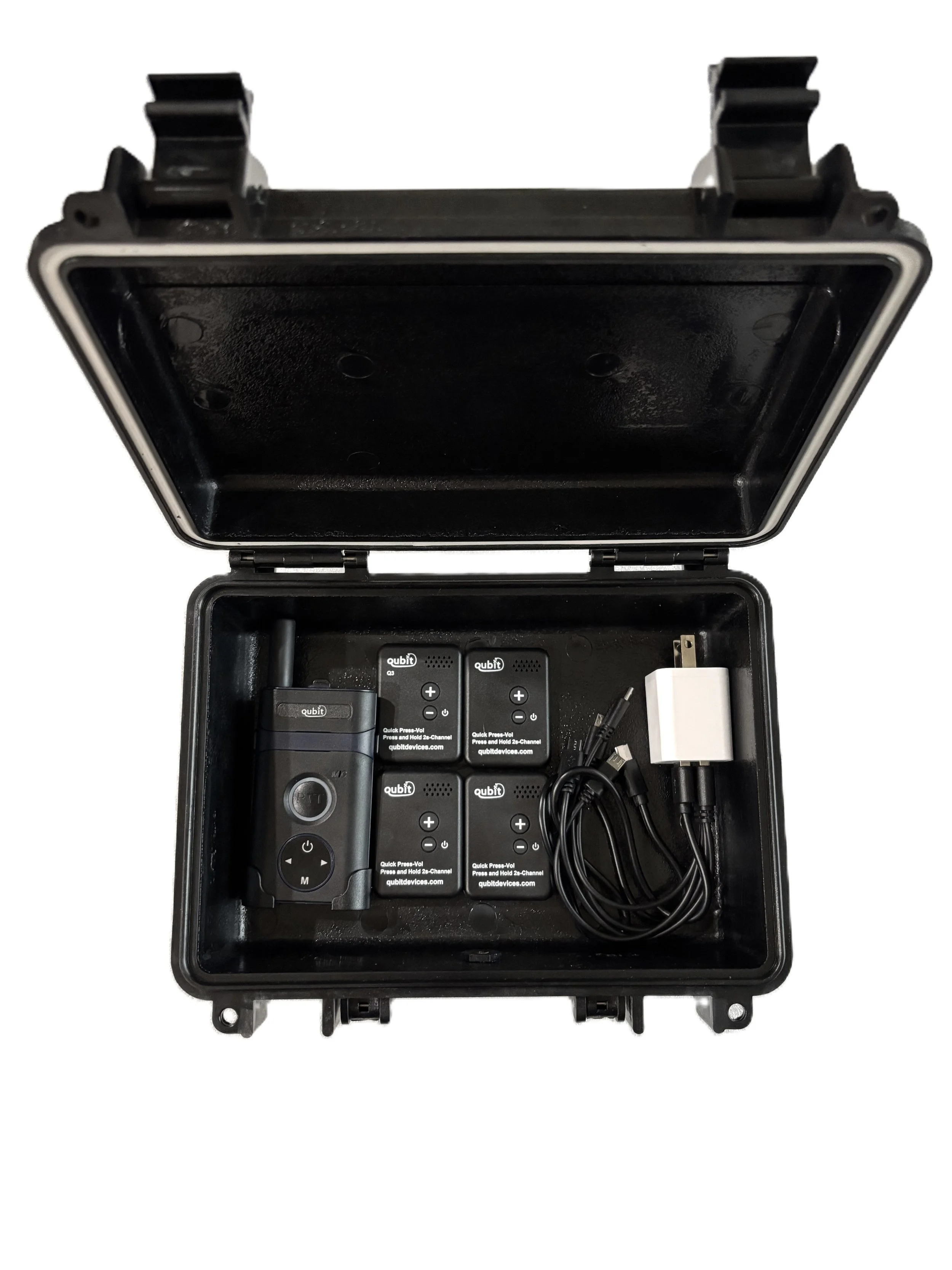 Hockey Helmet Microphone for Coach to Player Radio Communication. Coach handheld device transmitter system with carrying case