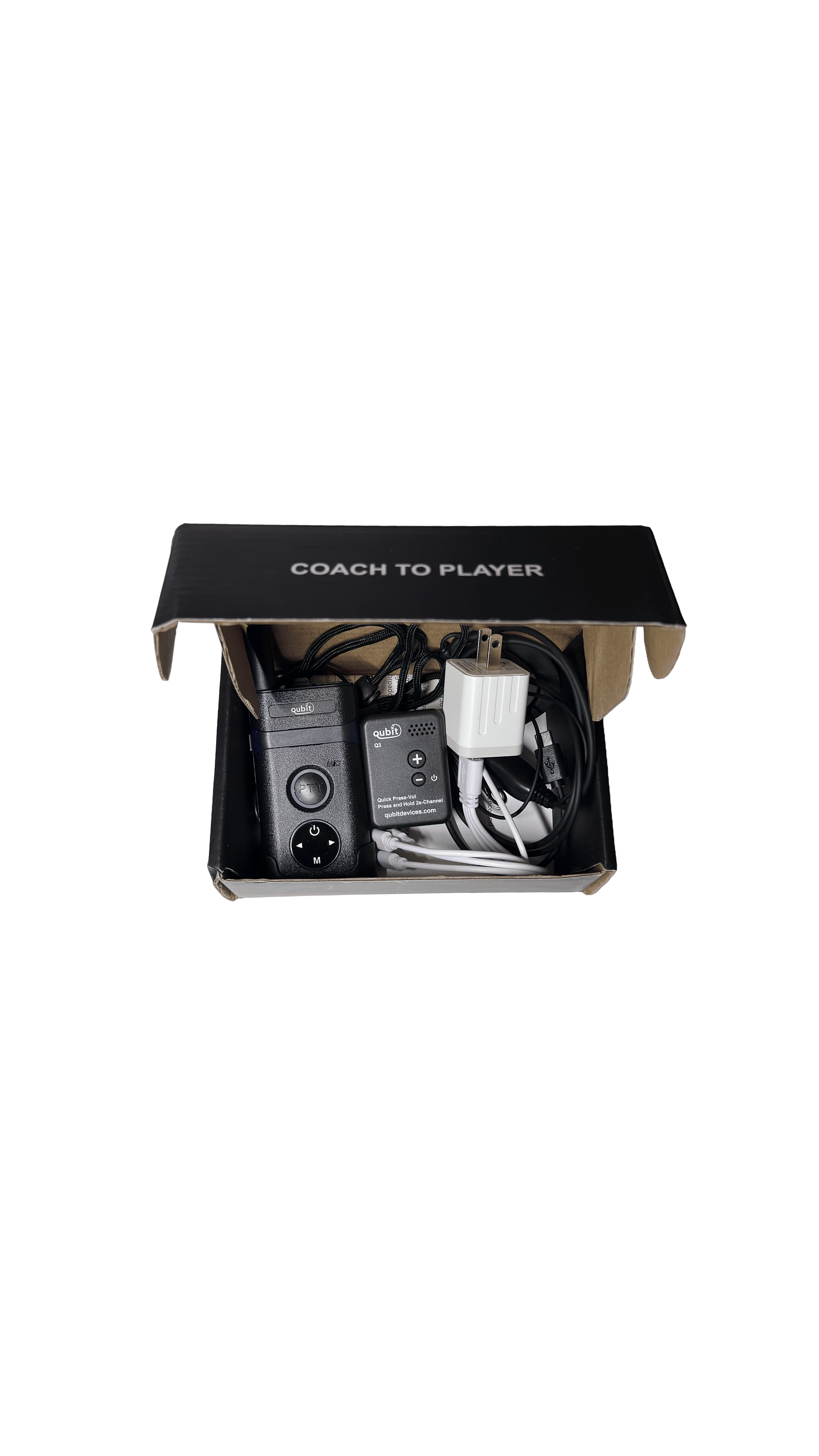 Qubit coach to catcher communication, one way communication, baseball, softball. Wireless helmet electronic pitch calling system. Pitchcom, Pitchcomm, coach to pitcher comm