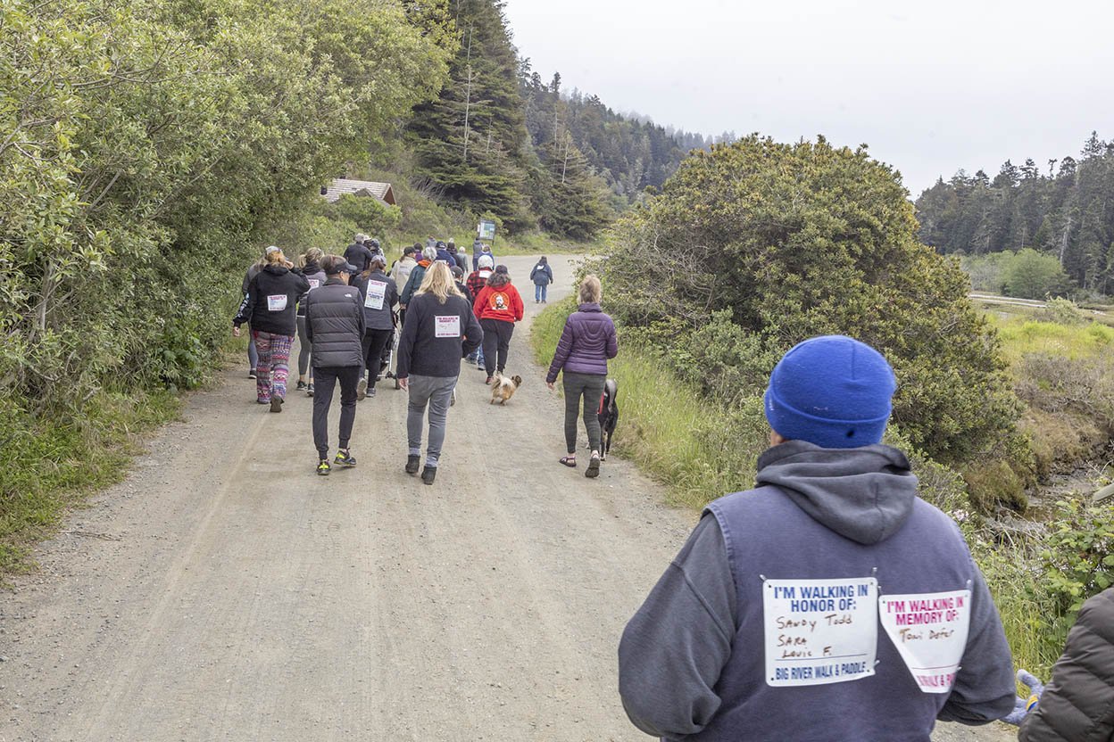 Group of walkers on the trail at Walk and Paddle for Cancer 2022 (Copy)
