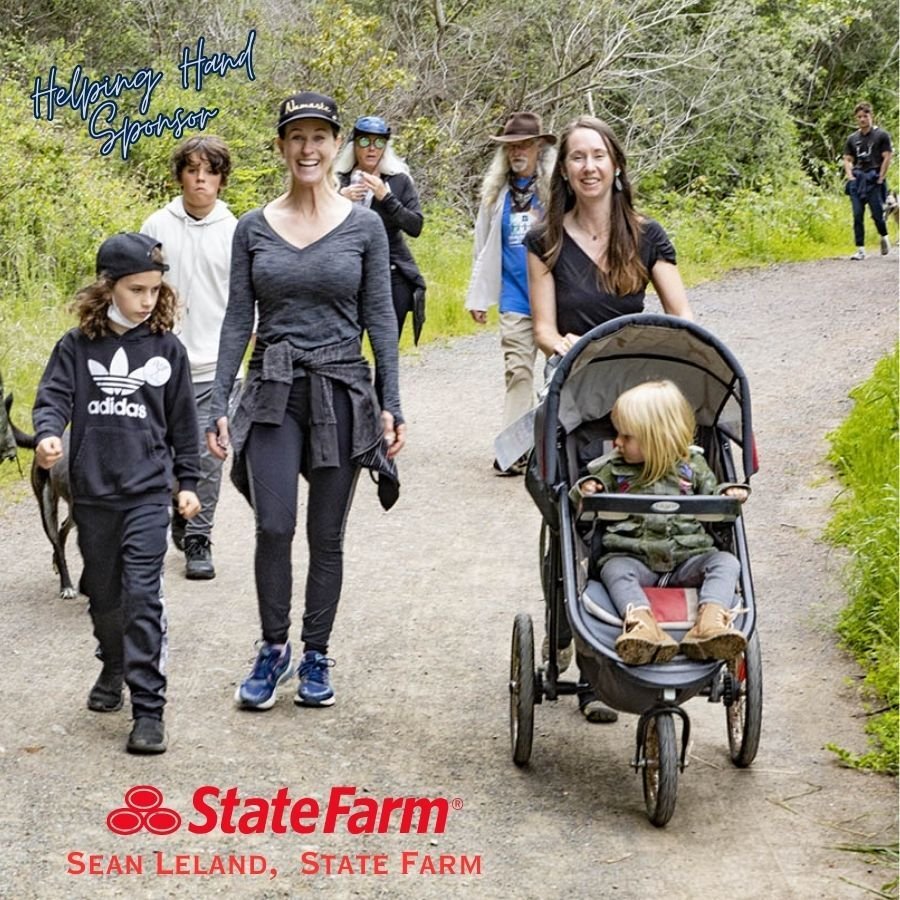 people walking/ Sean Leland, State Farm logo