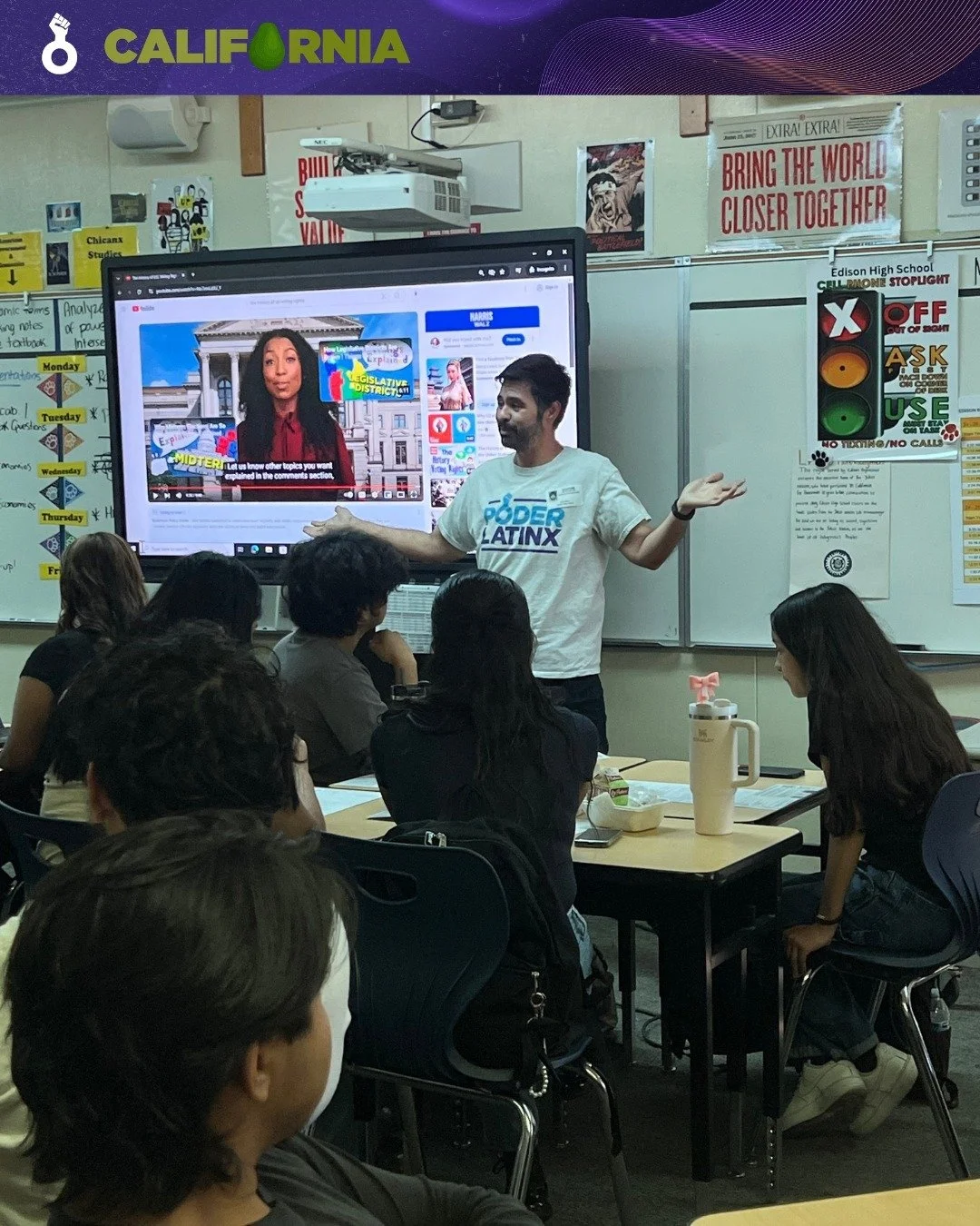 📸 Our #poderLatinx CA team had a blast visiting high schools in the Central Valley, getting young adults #VoteReady for the 2024 elections! 

Did you know that California youth can pre-register to vote at 16 or 17? This ensures their registration is