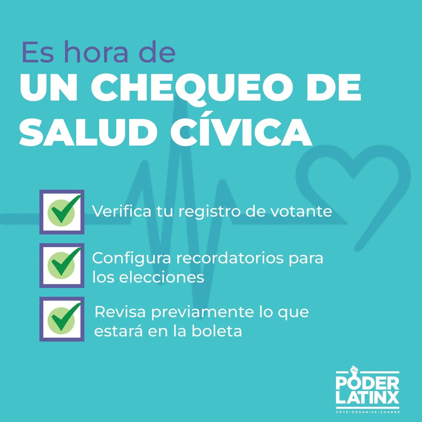 &iexcl;Es hora de un chequeo de salud c&iacute;vica! 🩺 Etiqueta a un amigo abajo y recu&eacute;rdale que act&uacute;e. De WA a FL, las familias Latinx est&aacute;n siendo excluidas de las decisiones sobre salud. Merecemos algo mejor. 📢 Reg&iacute;s