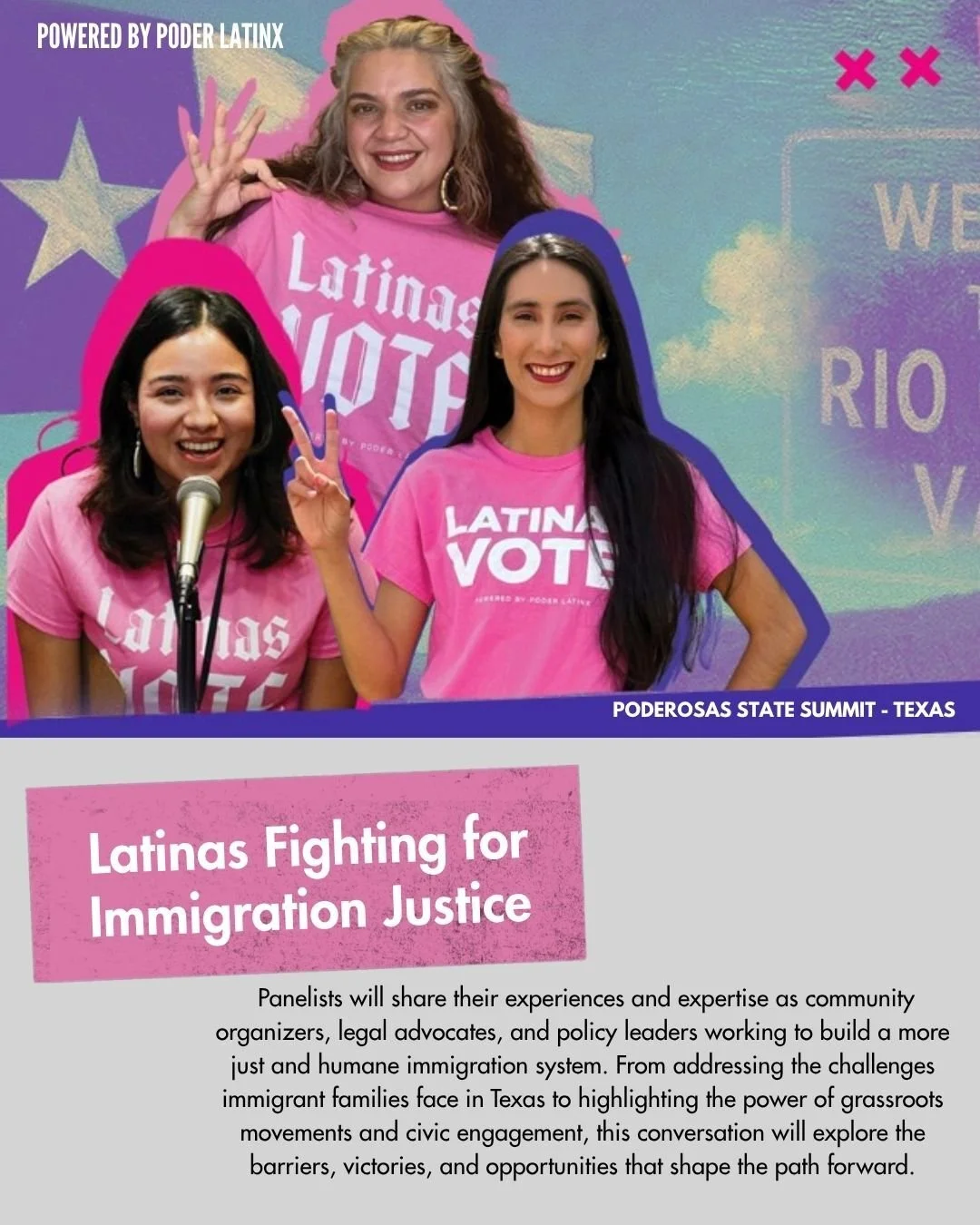 ✊🌟 Latinas Fighting for Immigration Justice
 Join us on Day 1: Saturday, Nov 1, 2025 in McAllen, TX for a powerful conversation with Latinas leading the fight for a just and humane immigration system.
Hear from community organizers, legal advocates,
