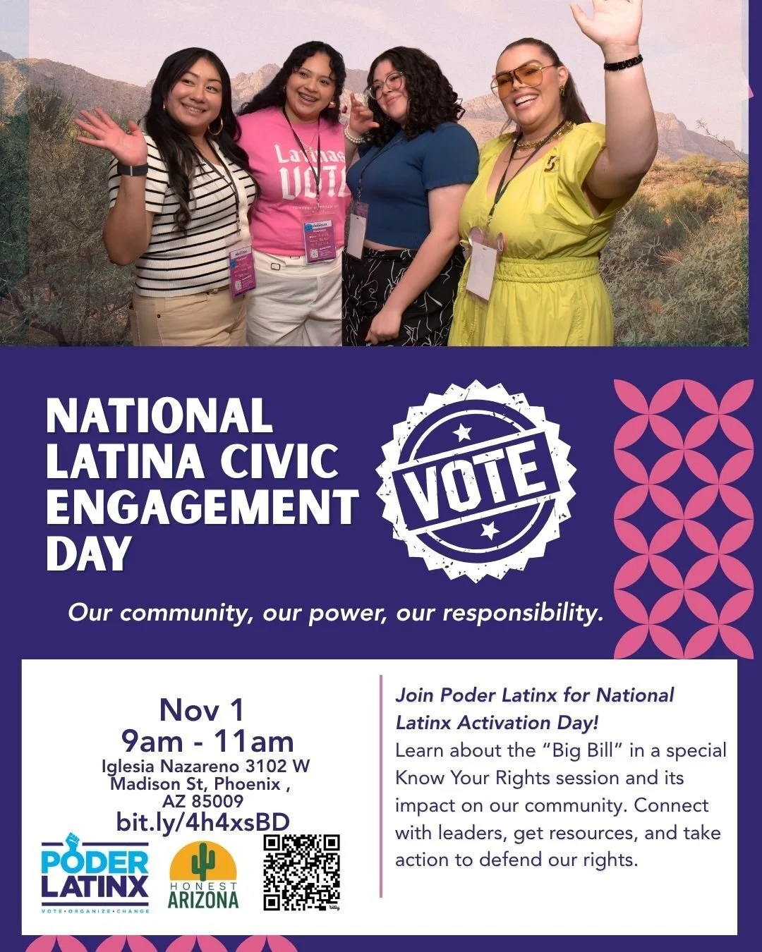 👉 Join Poder Latinx for National Latinx Activation Day! ✊ Learn about the &ldquo;Big Bill&rdquo; in a special Know Your Rights session and how it impacts our community. Connect with leaders, get resources, and take action to defend our rights! 💪

?