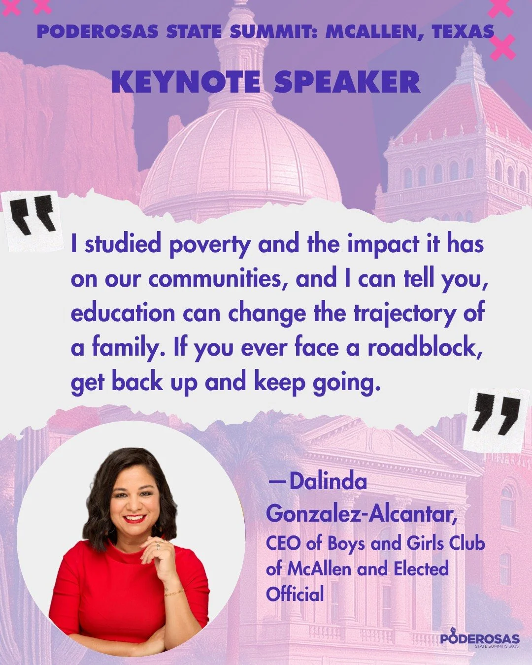 🌟 Meet Dalinda Gonzalez-Alcantar, CEO of the Boys and Girls Club of McAllen and Elected Official! A true example of Latina leadership and community impact. 💪🏽✨

🔗 RSVP now: bit.ly/TXPoderosasStateSummit

#PoderLatinx #LatinasVote #PoderosasSummit