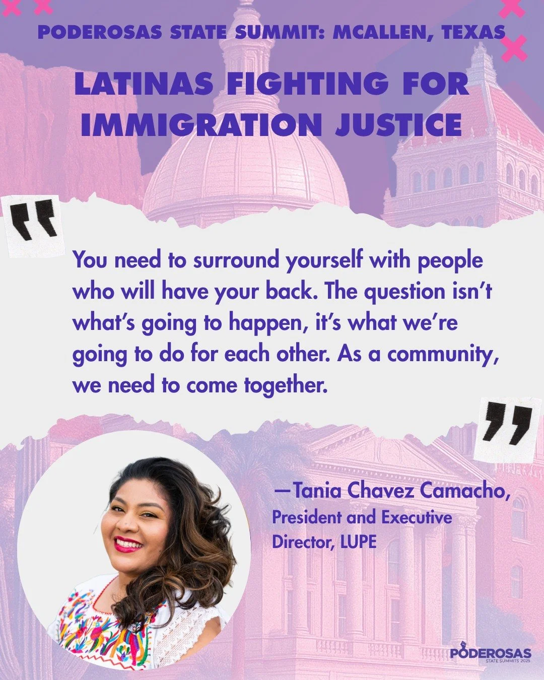Tania Chavez Camacho, President &amp; Executive Director of LUPE, was honored with the Poderosas Award for the RGV! 🏆 She shared powerful insights on immigration justice and how Latinas are leading change in their communities. ✨

Together, we&rsquo;