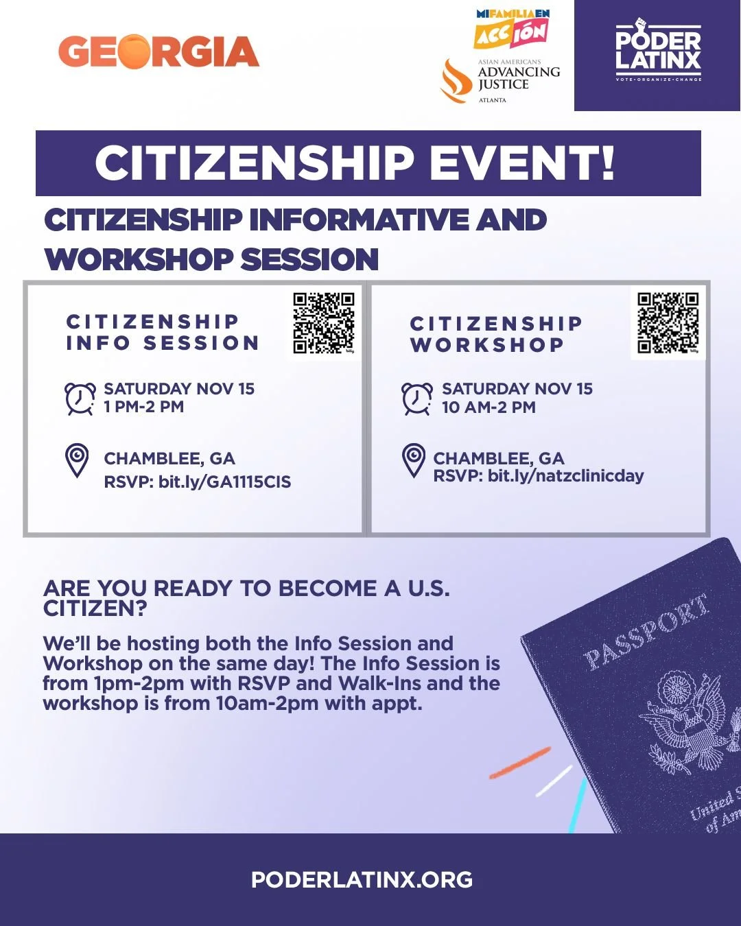 We&rsquo;re hosting both the Info Session and Workshop on the same day! 🎉

🕐 Info Session: 1PM&ndash;2PM (RSVP + Walk-Ins welcome)
🛠 Workshop: 10AM&ndash;2PM (by appointment only)

&iexcl;Estaremos organizando la Sesi&oacute;n Informativa y el Tal