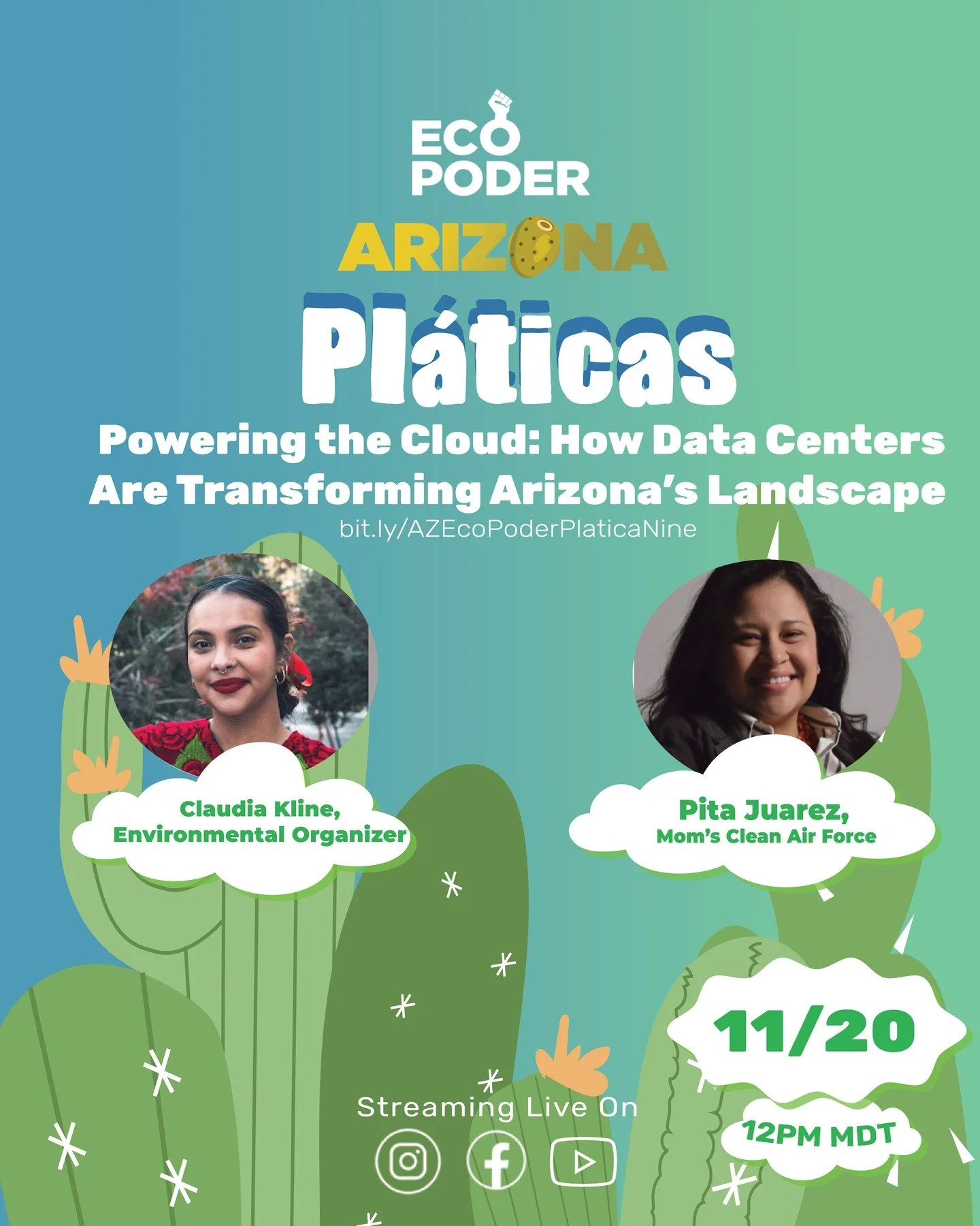 ☁️ Powering the Cloud: How Data Centers Are Transforming Arizona&rsquo;s Landscape
Join Pita Juarez from Mom&rsquo;s Clean Air Force next week as she breaks down the environmental and community impact of Arizona&rsquo;s booming data centers. 🌎💡

🎤