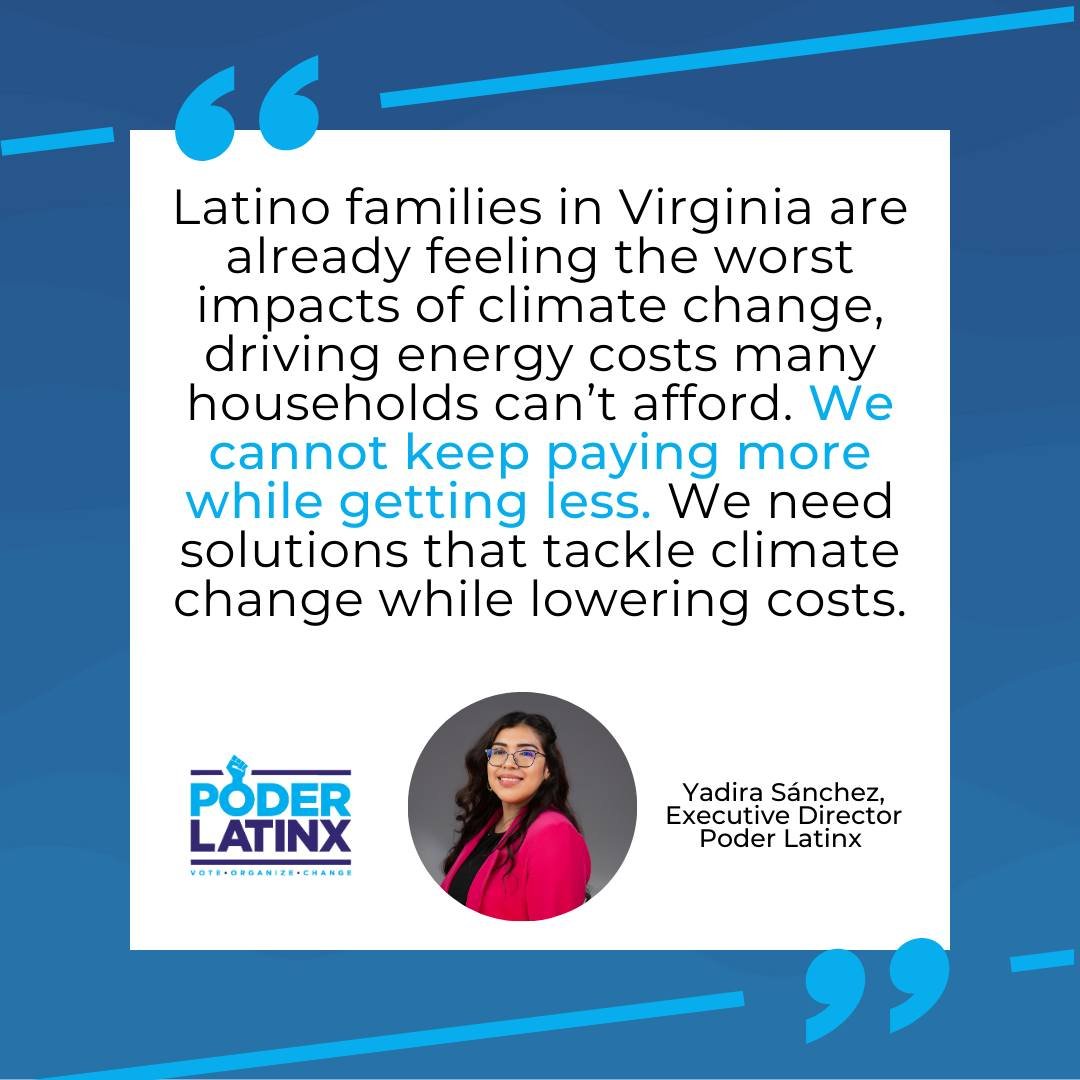 💡 Poder Latinx Launches &ldquo;Nos Ayuda a Vivir&rdquo; in Virginia!

Rising energy bills are hurting Latino families and clean energy is part of the solution. ⚡
We&rsquo;re calling on Virginians to protect the Clean Energy Plan and demand real reli