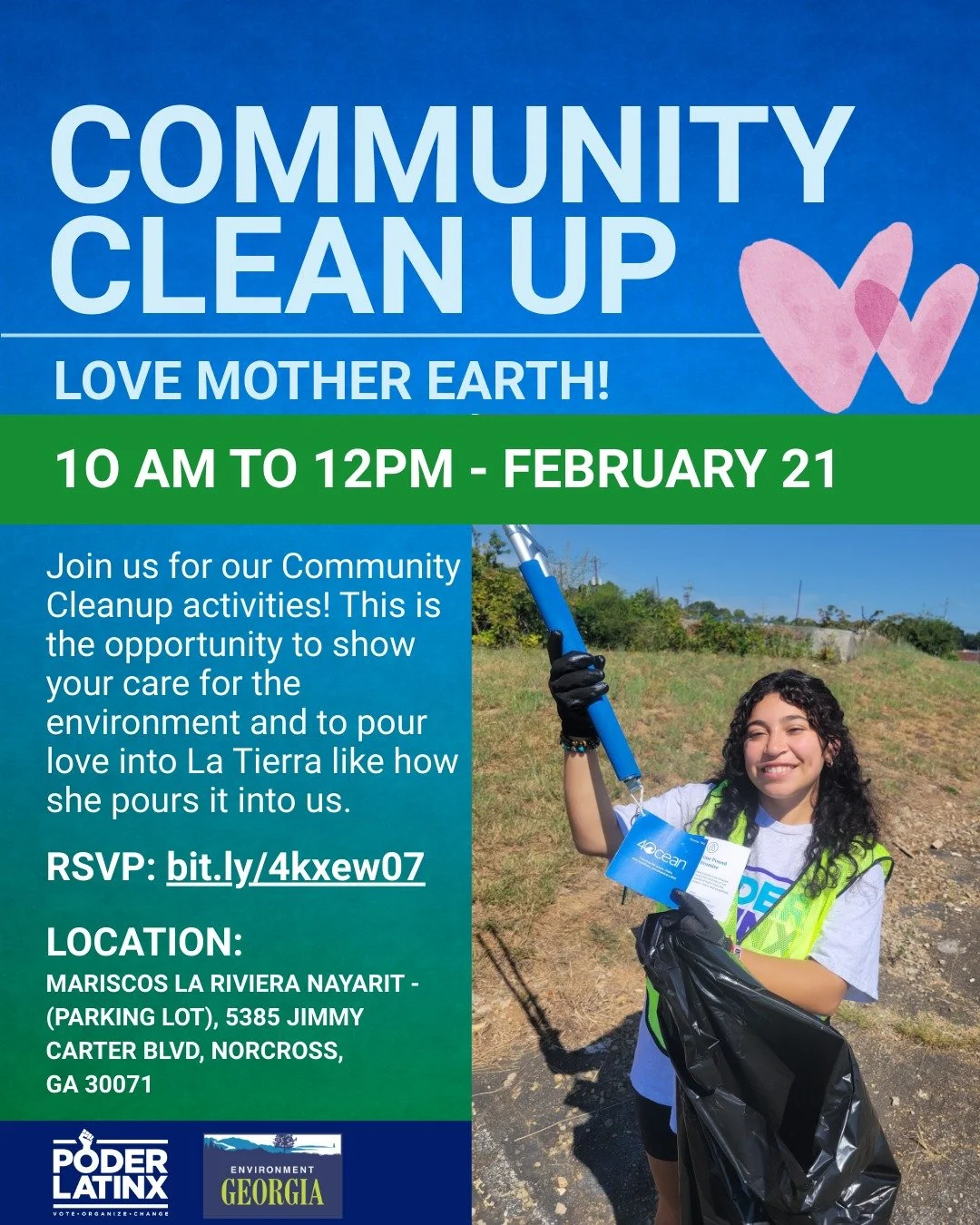 This Valentine&rsquo;s, show love to the one who gives us everything: Mother Earth! 🌎💚
Join our Valentine&rsquo;s Community Cleanup, wear pink or red and make a real impact!

RSVP: https://bit.ly/4kxew07

&iexcl;Este San Valent&iacute;n, ama a quie