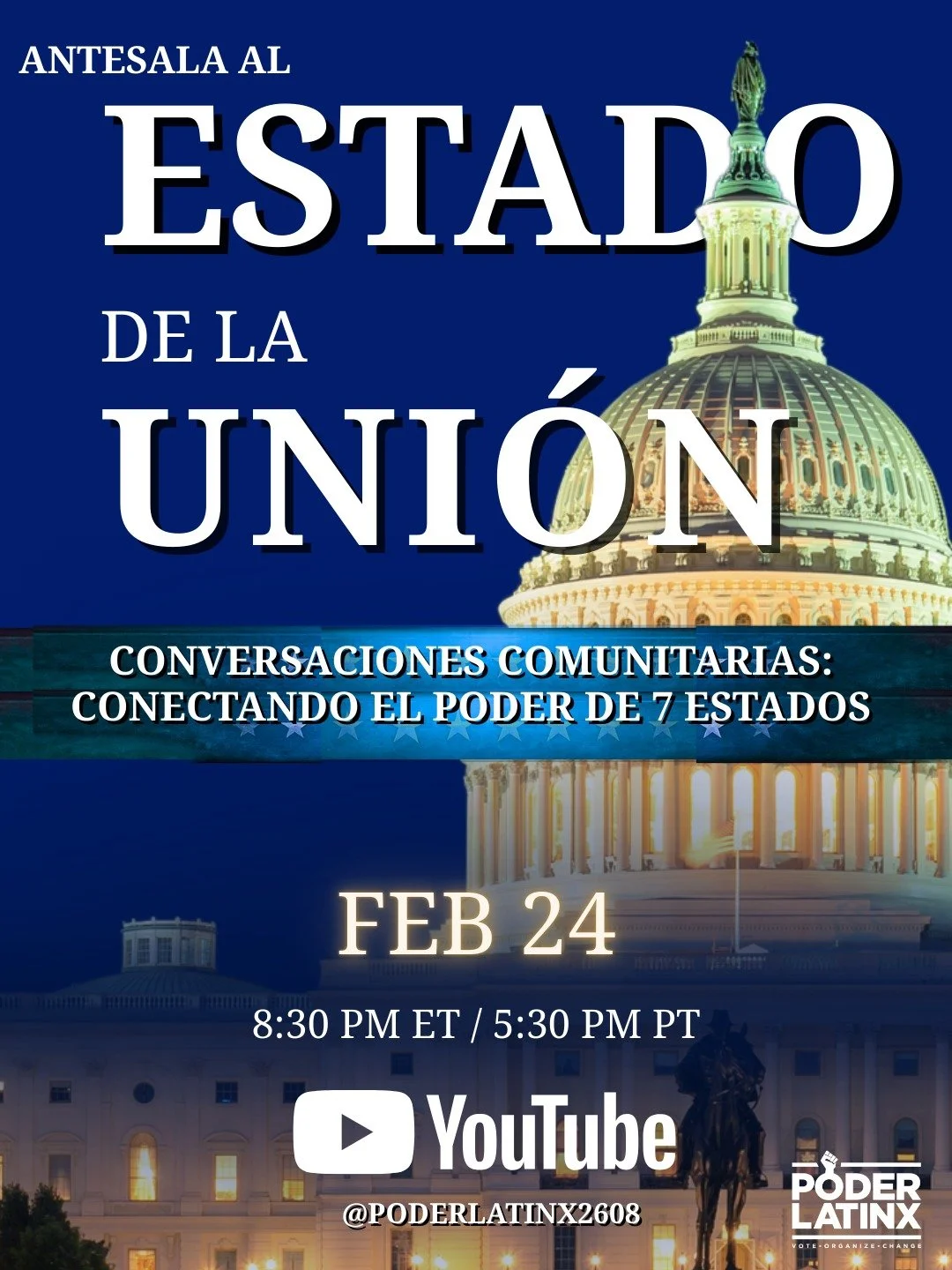 Antesala al Estado de la Uni&oacute;n 💬

7 estados unidos para organizar, educar y movilizar frente a altos costos, da&ntilde;os ambientales y pol&iacute;ticas antiinmigrantes. 💪

🔗 Mira la conversaci&oacute;n completa en vivo en YouTube @poderlat