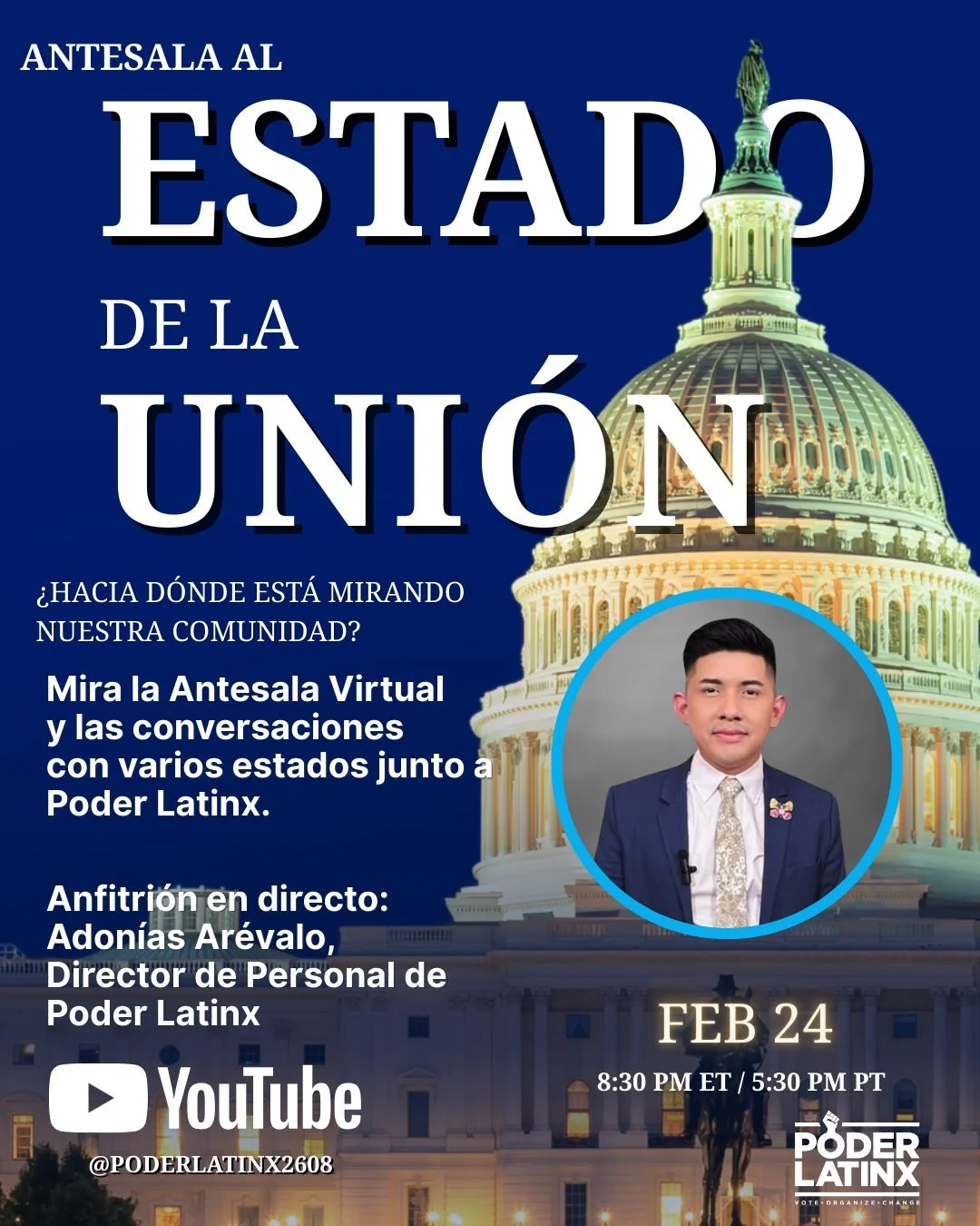 Antesala al Estado de la Uni&oacute;n 💬

7 estados unidos para organizar, educar y movilizar frente a altos costos, da&ntilde;os ambientales y pol&iacute;ticas antiinmigrantes. 💪

🔴 Estamos por salir en vivo en YouTube , &iexcl;con&eacute;ctate co