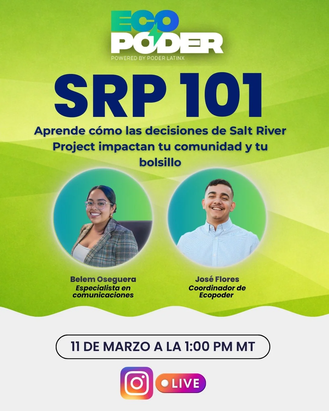 📢 &iexcl;Sesi&oacute;n de SRP 101 en Vivo! 🗳️✨
 &iquest;Quieres entender qu&eacute; son las elecciones de Salt River Project y por qu&eacute; importan para tu comunidad?
Este IG Live es tu oportunidad de aprender todo desde cero &mdash; qui&eacute;