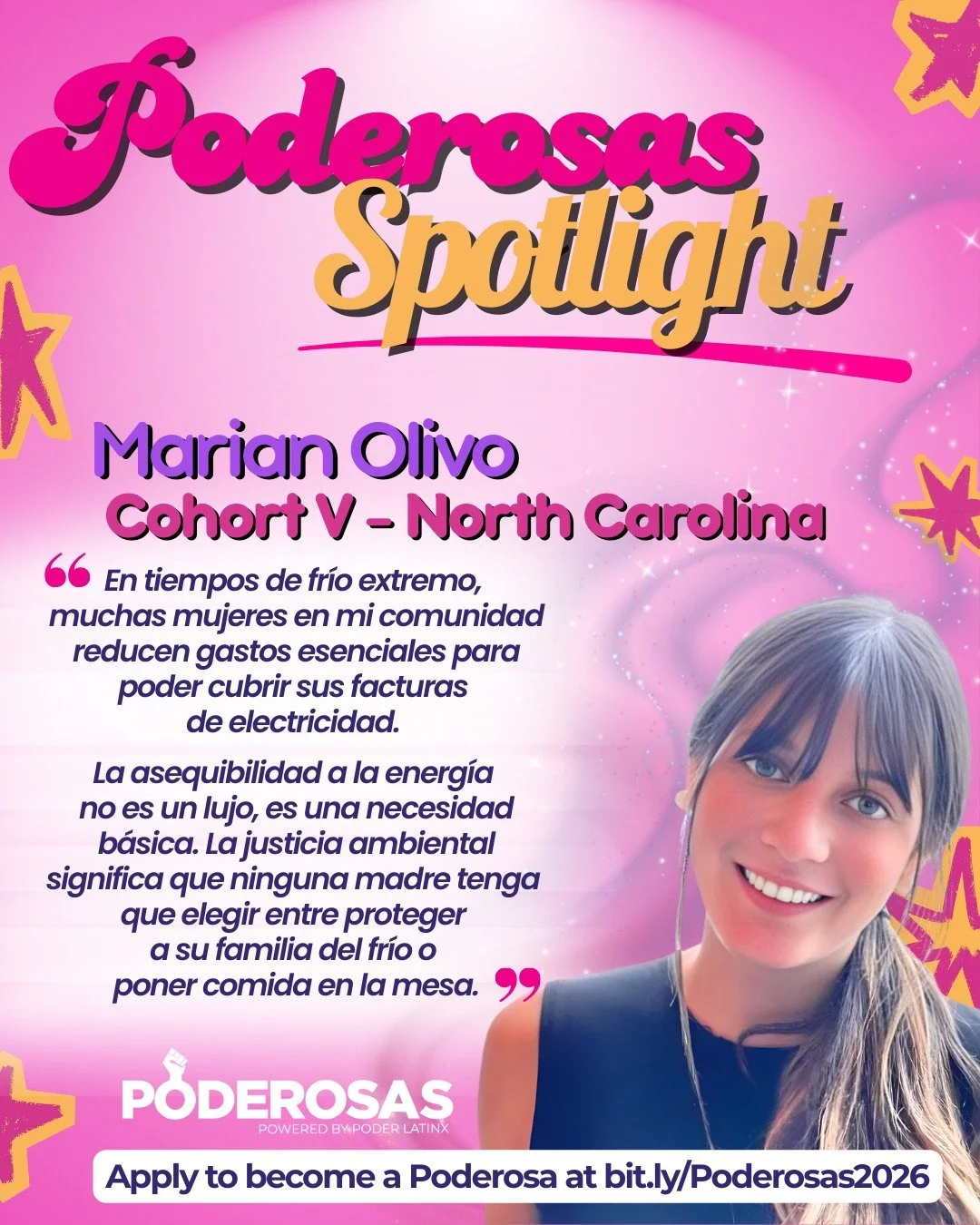 &iquest;Te apasiona la justicia ambiental? 🌎 &iquest;Lista para liderar?

Conoce a Marian Olivo, Cohorte V de Carolina del Norte. A trav&eacute;s de la Fellowship Poderosas, est&aacute; fortaleciendo su liderazgo y empoderando a su comunidad. 💪🏽🌱