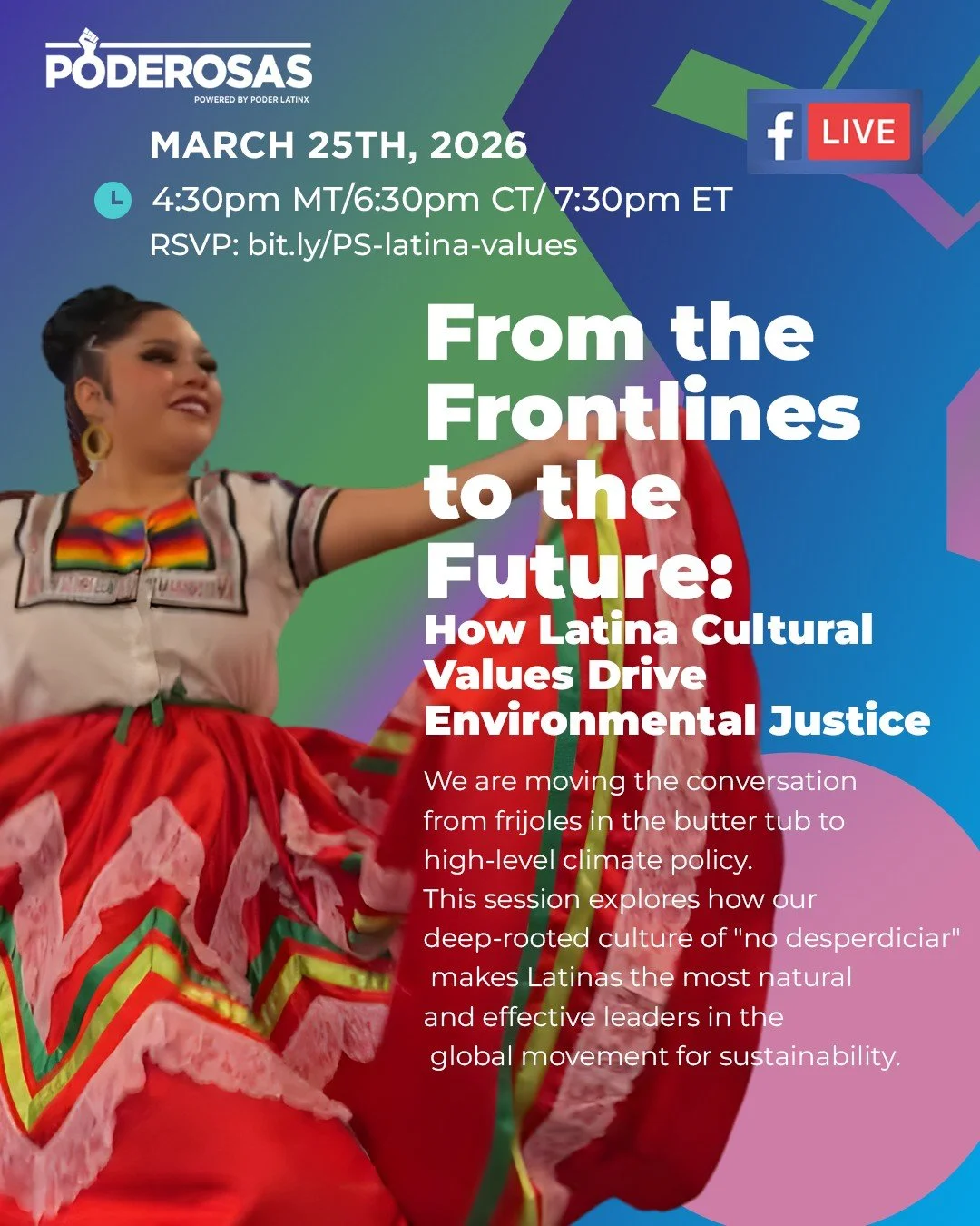 Join us tonight! From everyday resourcefulness to shaping climate policy 🌎

Our cultural value of &ldquo;no desperdiciar&rdquo; reflects a long-standing commitment to sustainability and positions Latinas as leaders in environmental justice.

RSVP: b