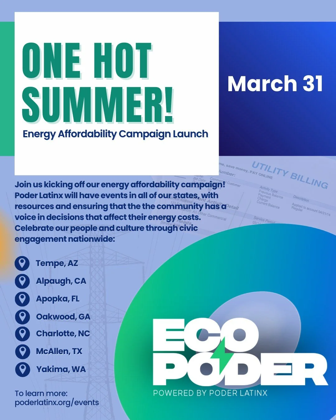 ⚡ Today we fight back! Rising energy bills are hitting our families, our communities, our wallets. One Hot Summer is here to change that. Let&rsquo;s turn pressure into power!

Your bill tells a story, but your vote can rewrite it.
Know Your Energy. 