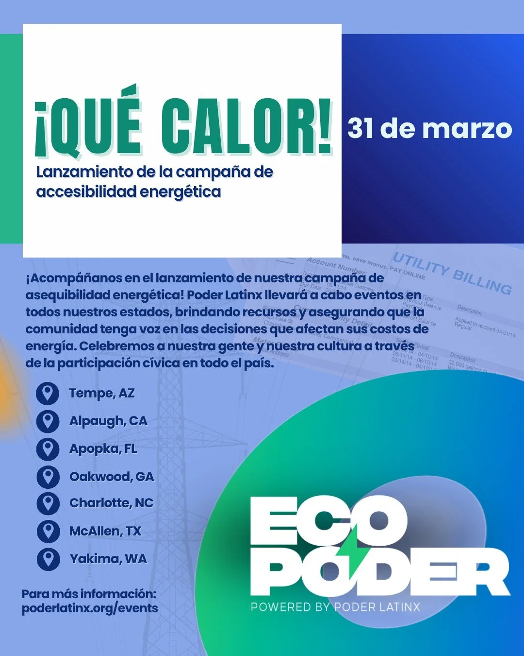 ⚡ &iexcl;Hoy contraatacamos! Las facturas de energ&iacute;a est&aacute;n afectando a nuestras familias, nuestras comunidades y nuestros bolsillos. &iexcl;Que Calor llega para cambiar eso! El cambio clim&aacute;tico est&aacute; golpeando nuestros bols