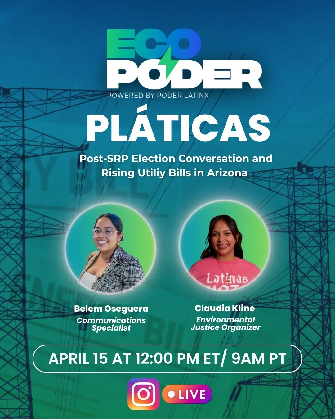 🌱💡 EcoPoder Pl&aacute;ticas every Wednesday this April!

🎤 Join us again next week: Hear about SRP elections with Claudia Kline, Arizona Environmental Justice Organizer 

💬 Got questions? Drop them below and we&rsquo;ll answer them LIVE!

Share w